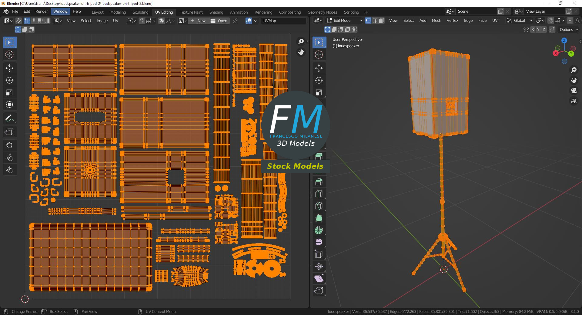 3D-Modell - Lautsprecher auf Stativ - 10