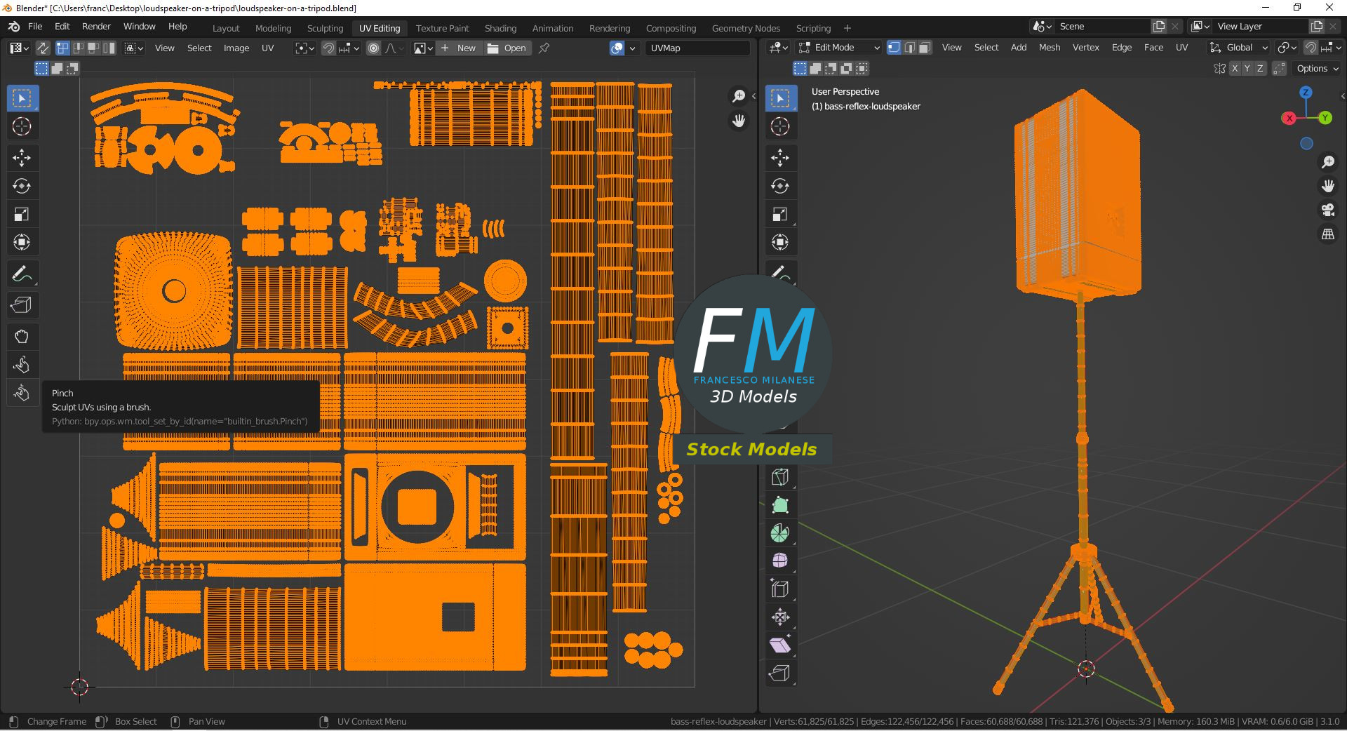 3D-Modell - Lautsprecher auf Stativ - 10