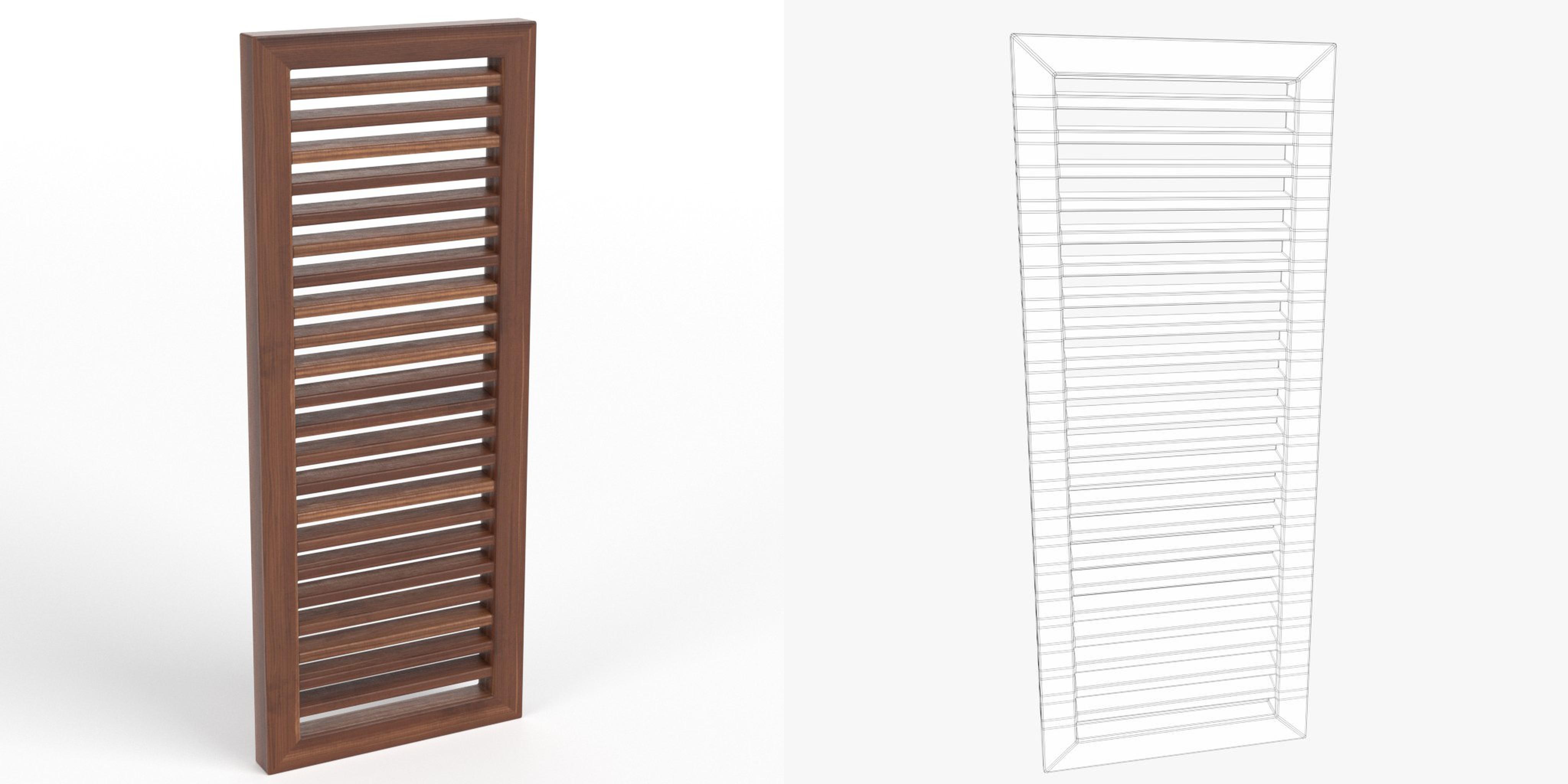 3D-Modell - Holzlamellen-Fensterblende