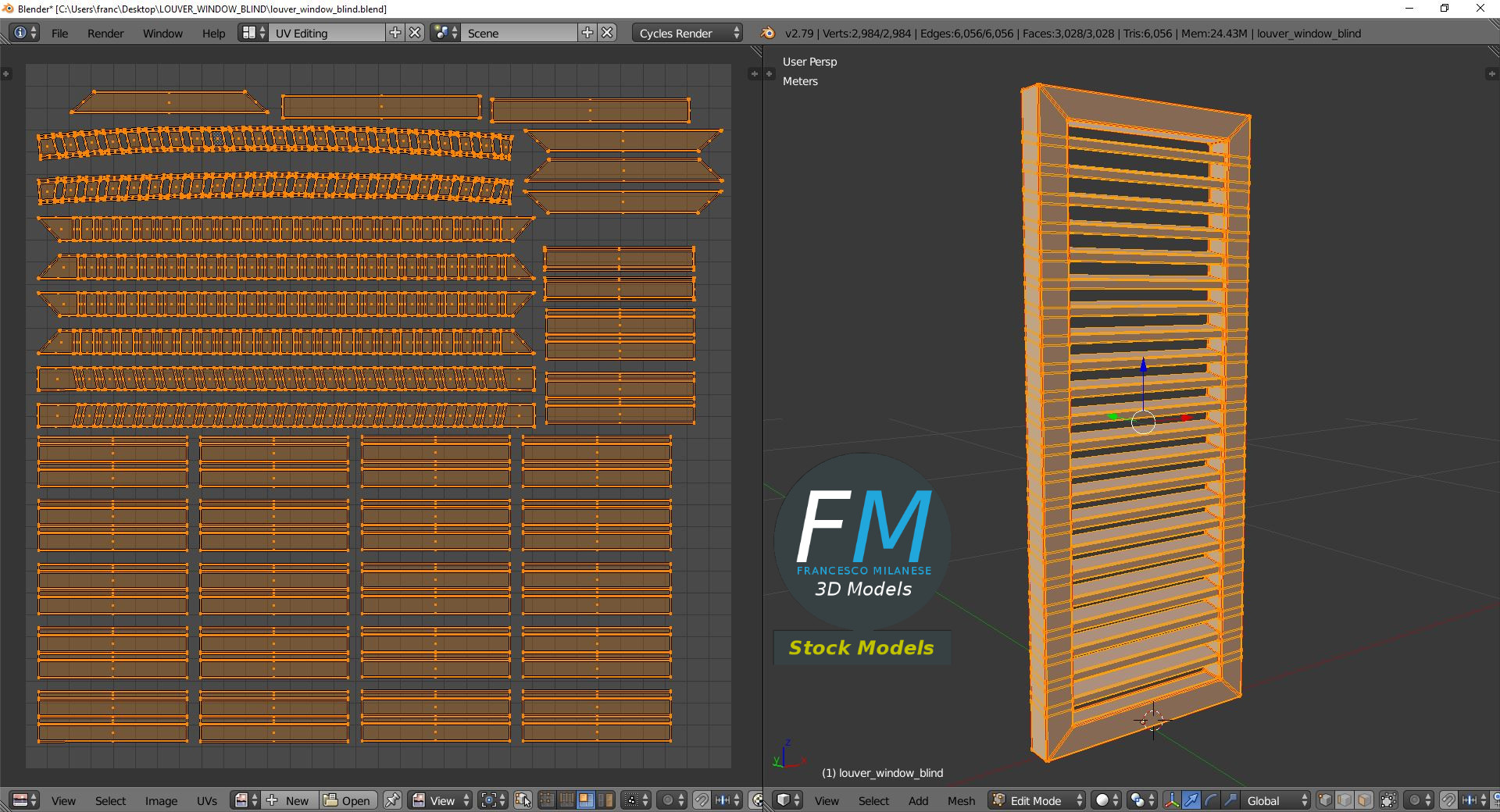3D-Modell - Holzlamellen-Fensterblende - 10