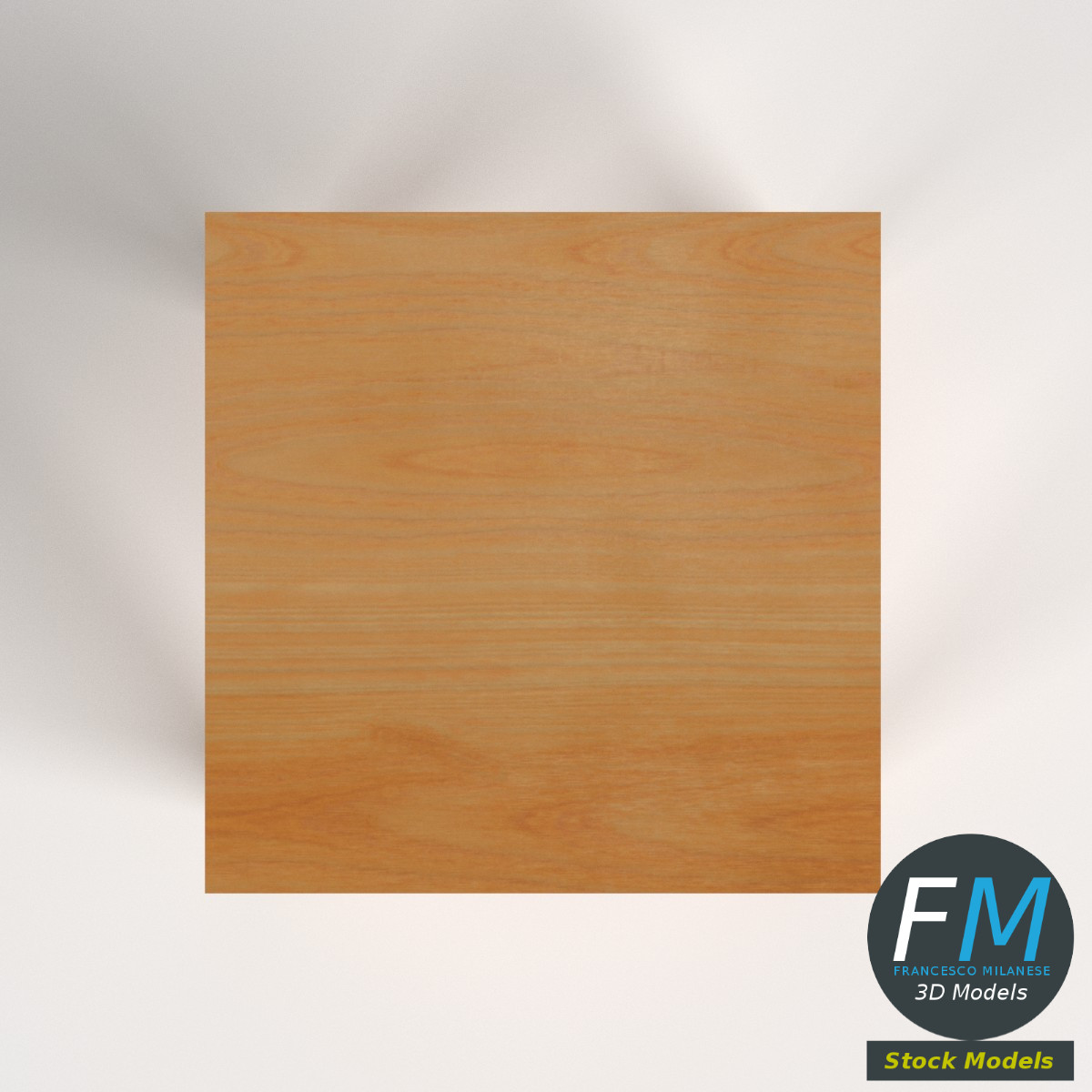3D-Modell - Niedriger Quadratischer Beistelltisch aus Holz - 06