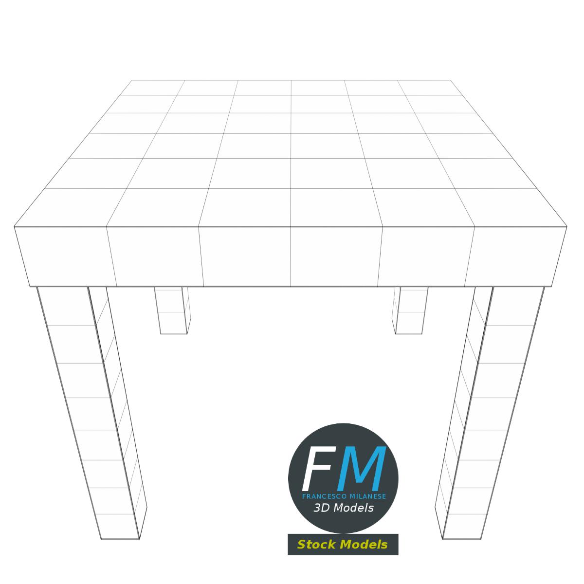 3D-Modell - Niedriger Quadratischer Beistelltisch aus Holz - 07