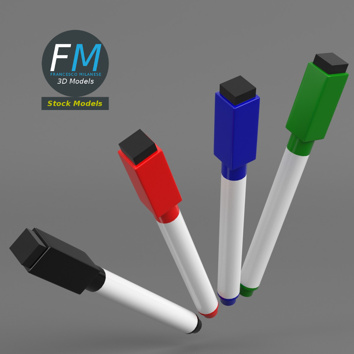 3D-Modell - Magnetische Whiteboard-Marker - 01