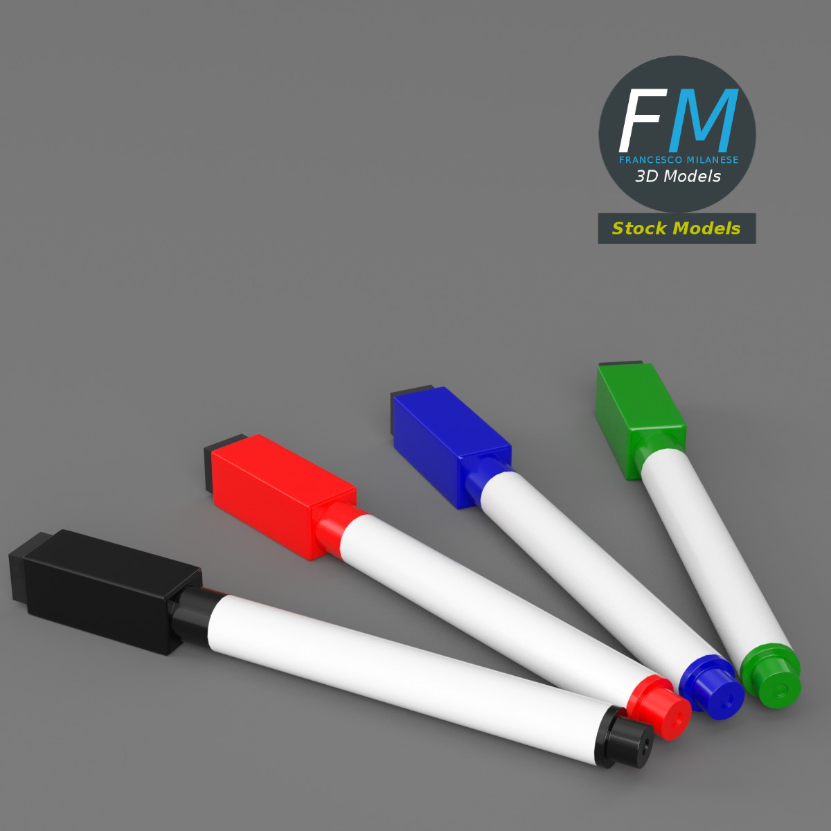 3D-Modell - Magnetische Whiteboard-Marker - 02