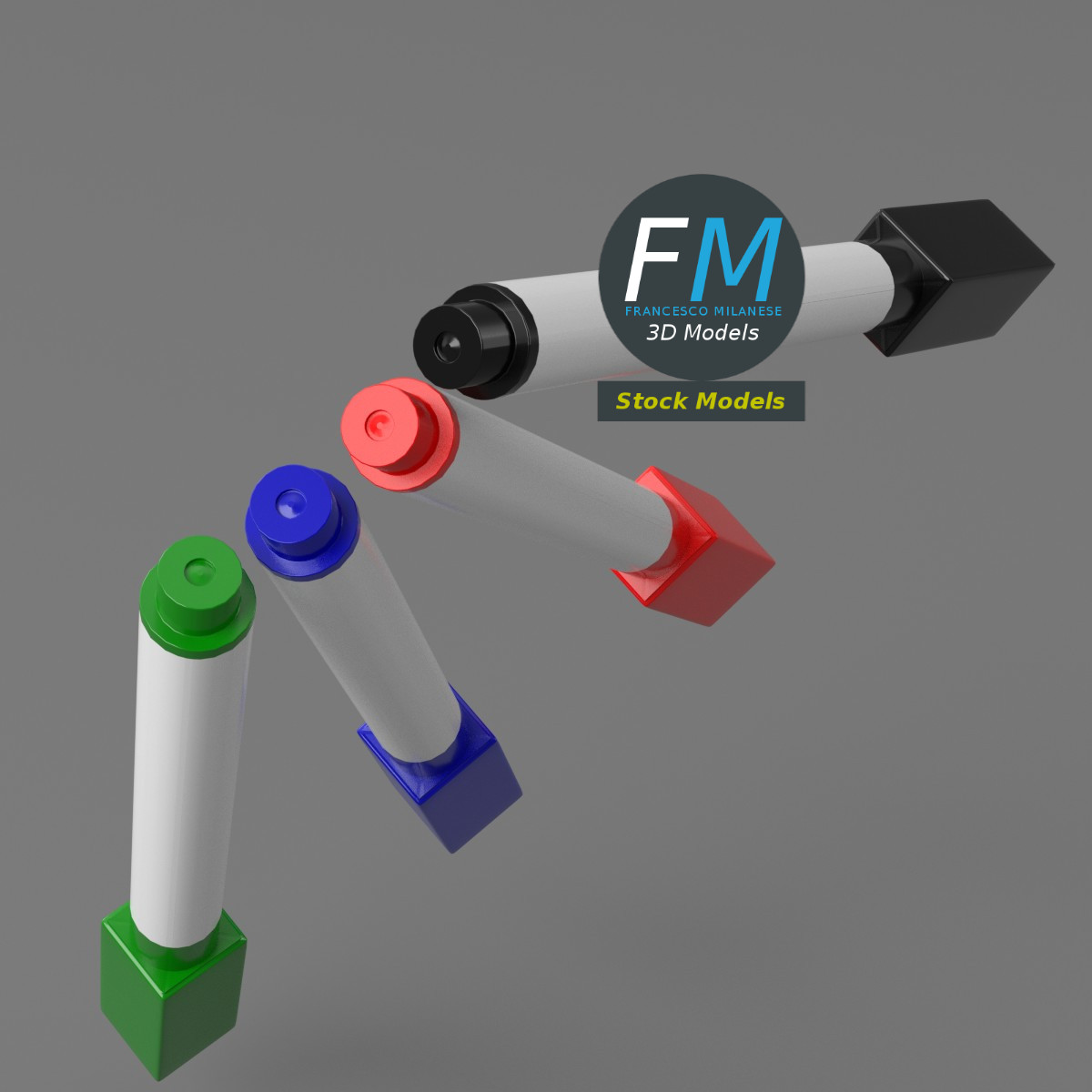 3D-Modell - Magnetische Whiteboard-Marker - 05