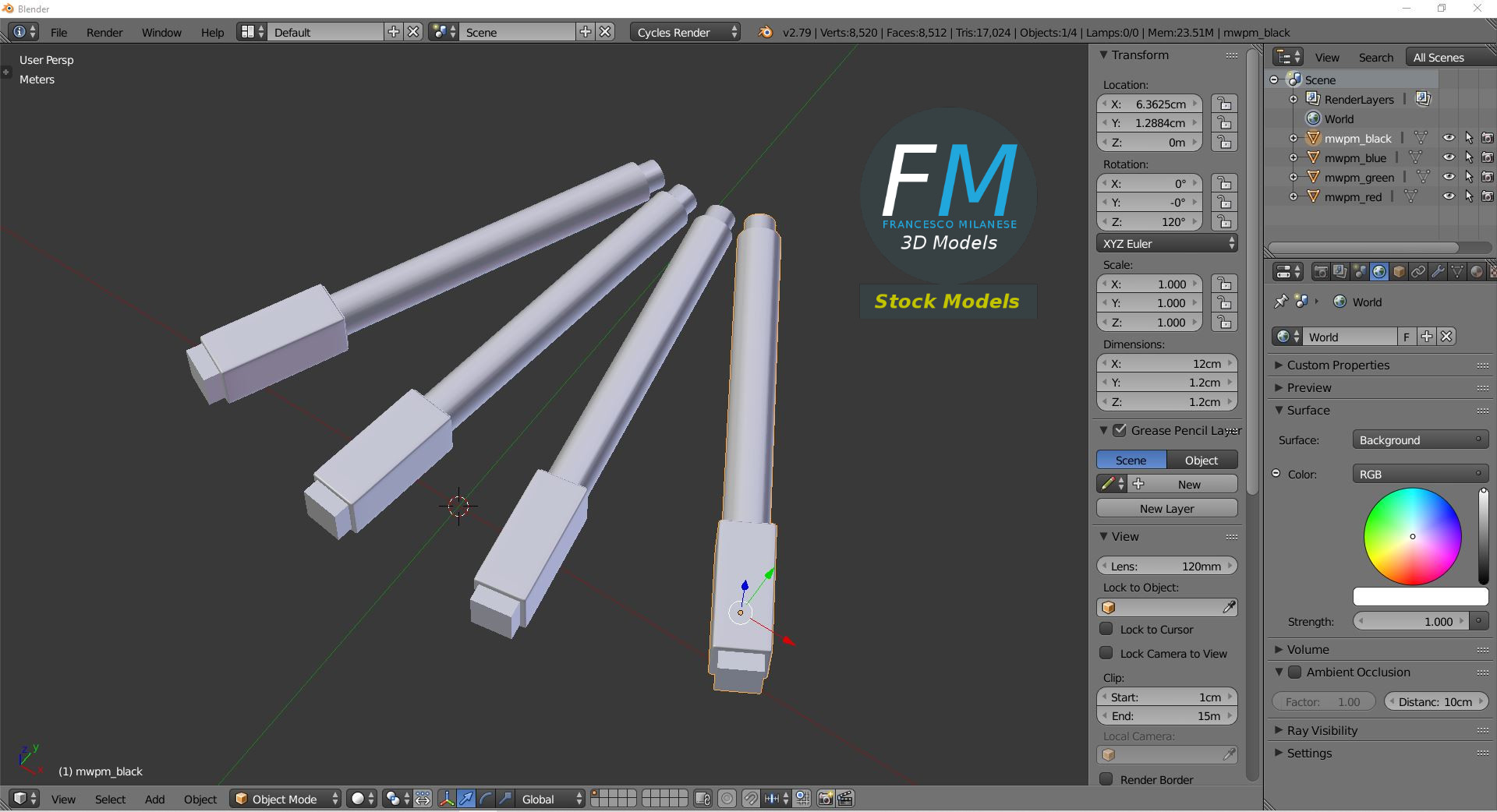 3D-Modell - Magnetische Whiteboard-Marker - 09