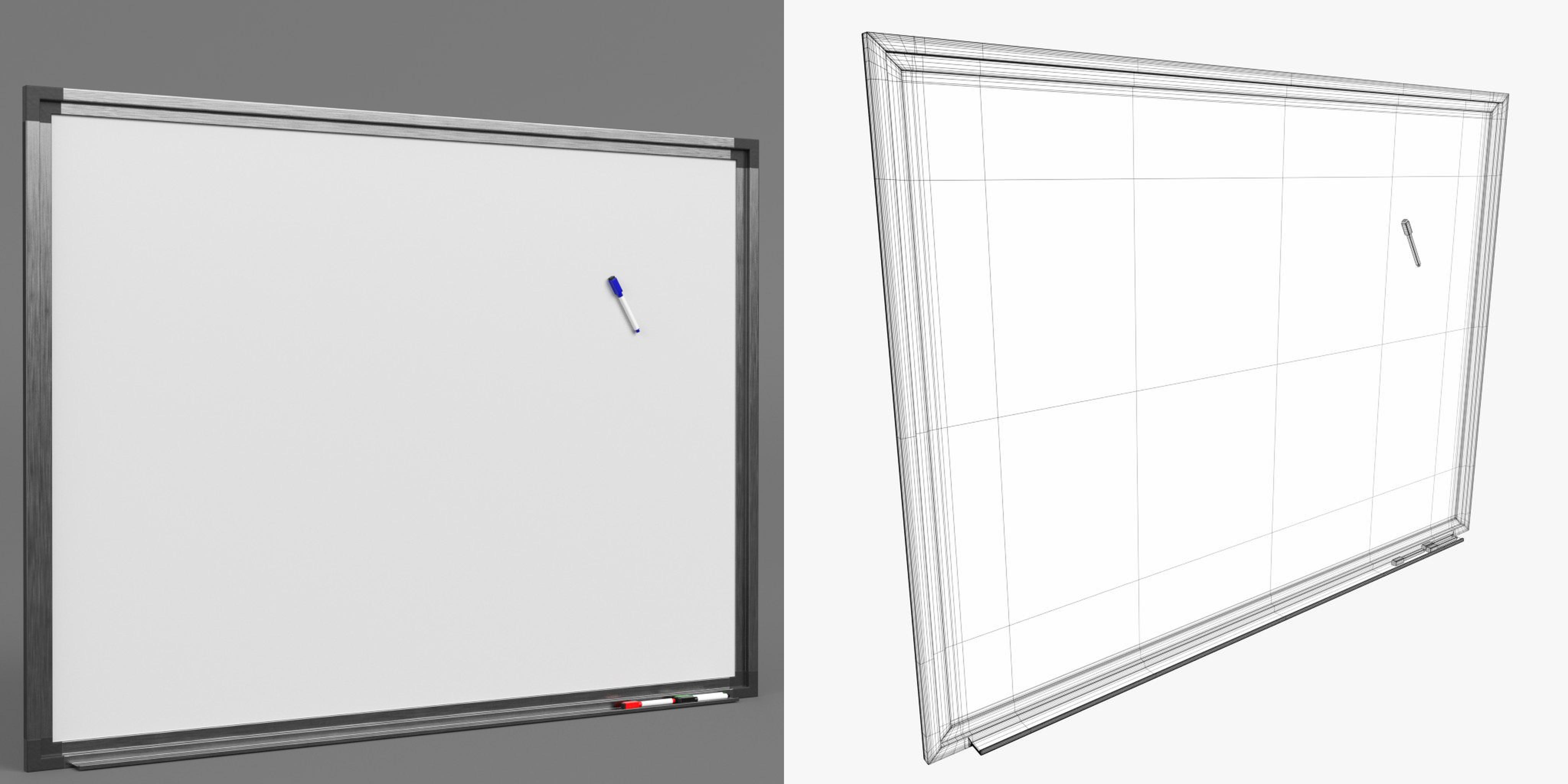 3D-Modell - Magnetisches Whiteboard mit Markern