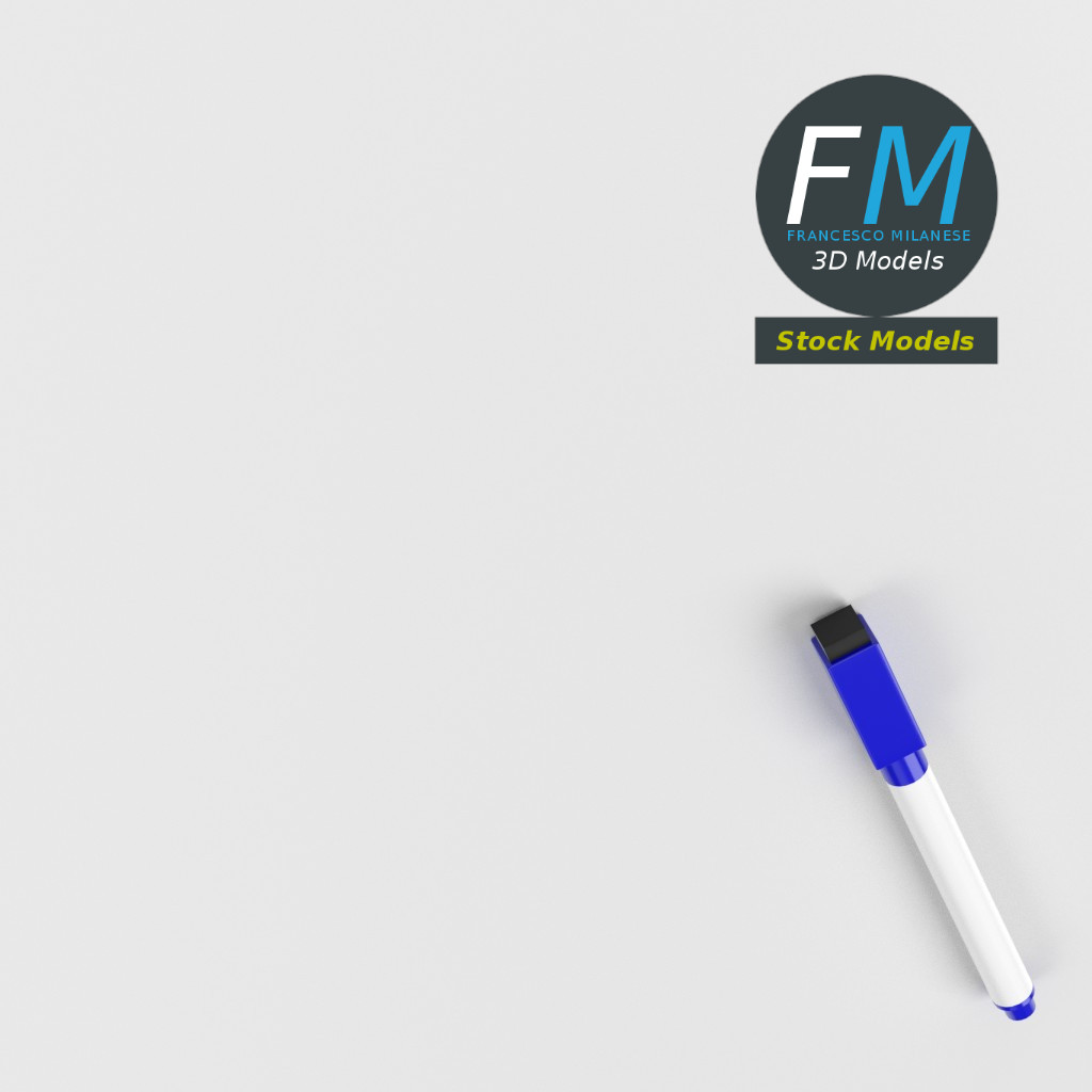 3D-Modell - Magnetisches Whiteboard mit Markern - 06