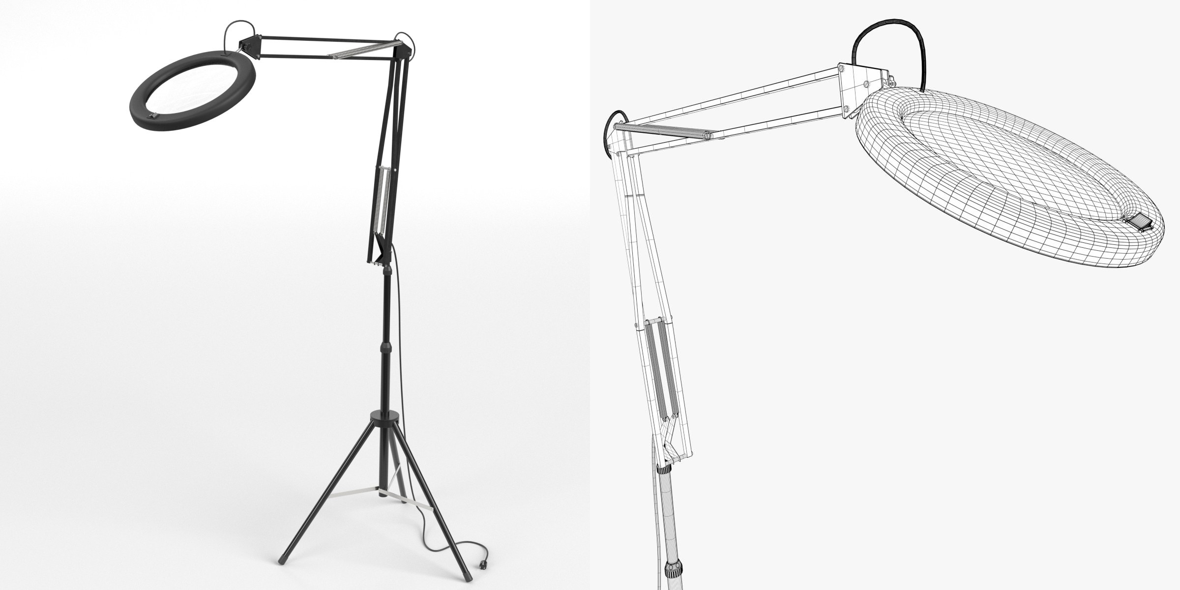3D-Modell - Lupenleuchte mit Stativ