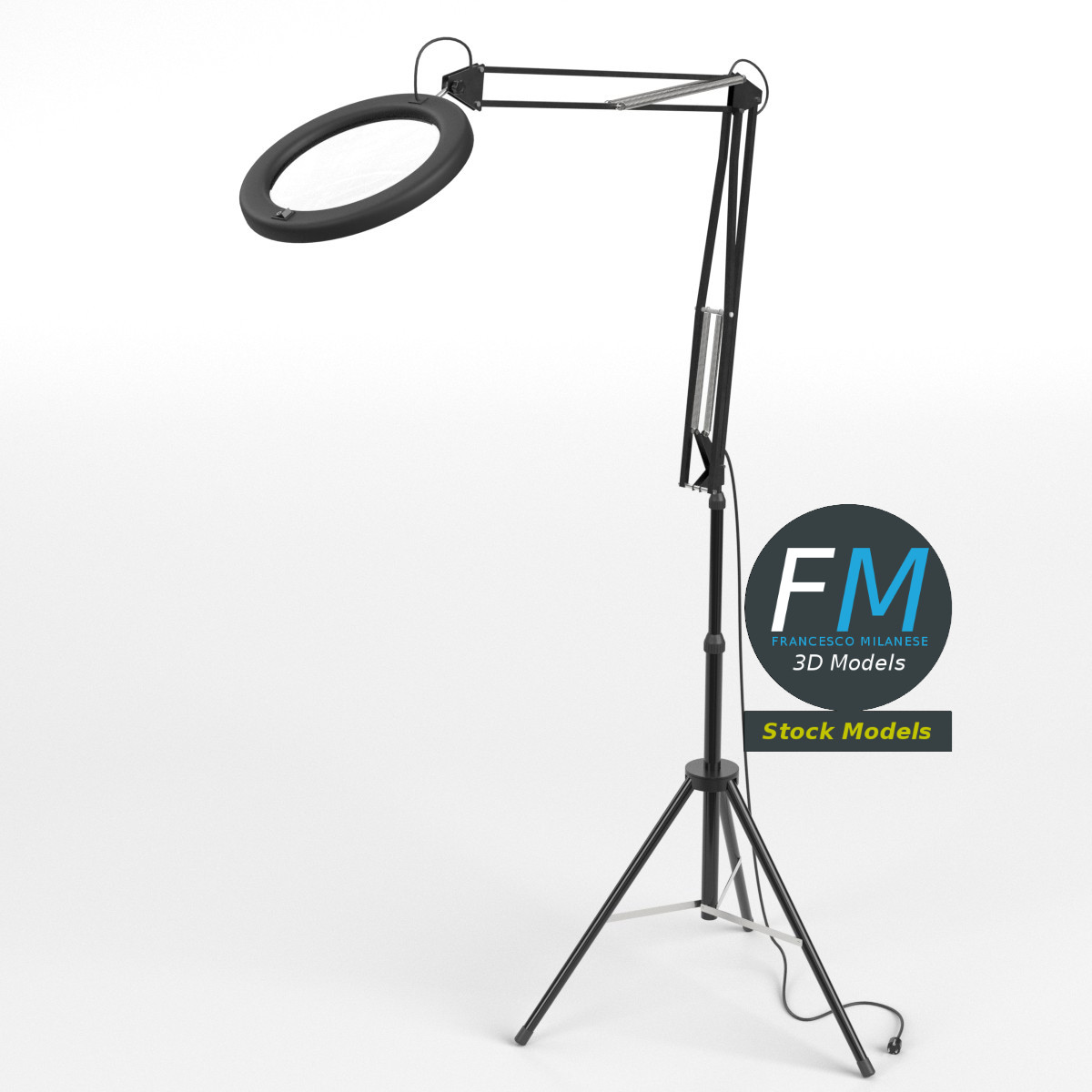 3D-Modell - Lupenleuchte mit Stativ - 01