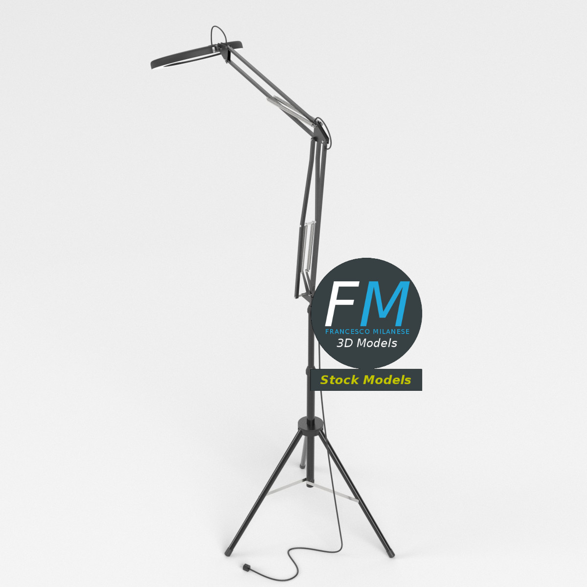 3D-Modell - Lupenleuchte mit Stativ - 02