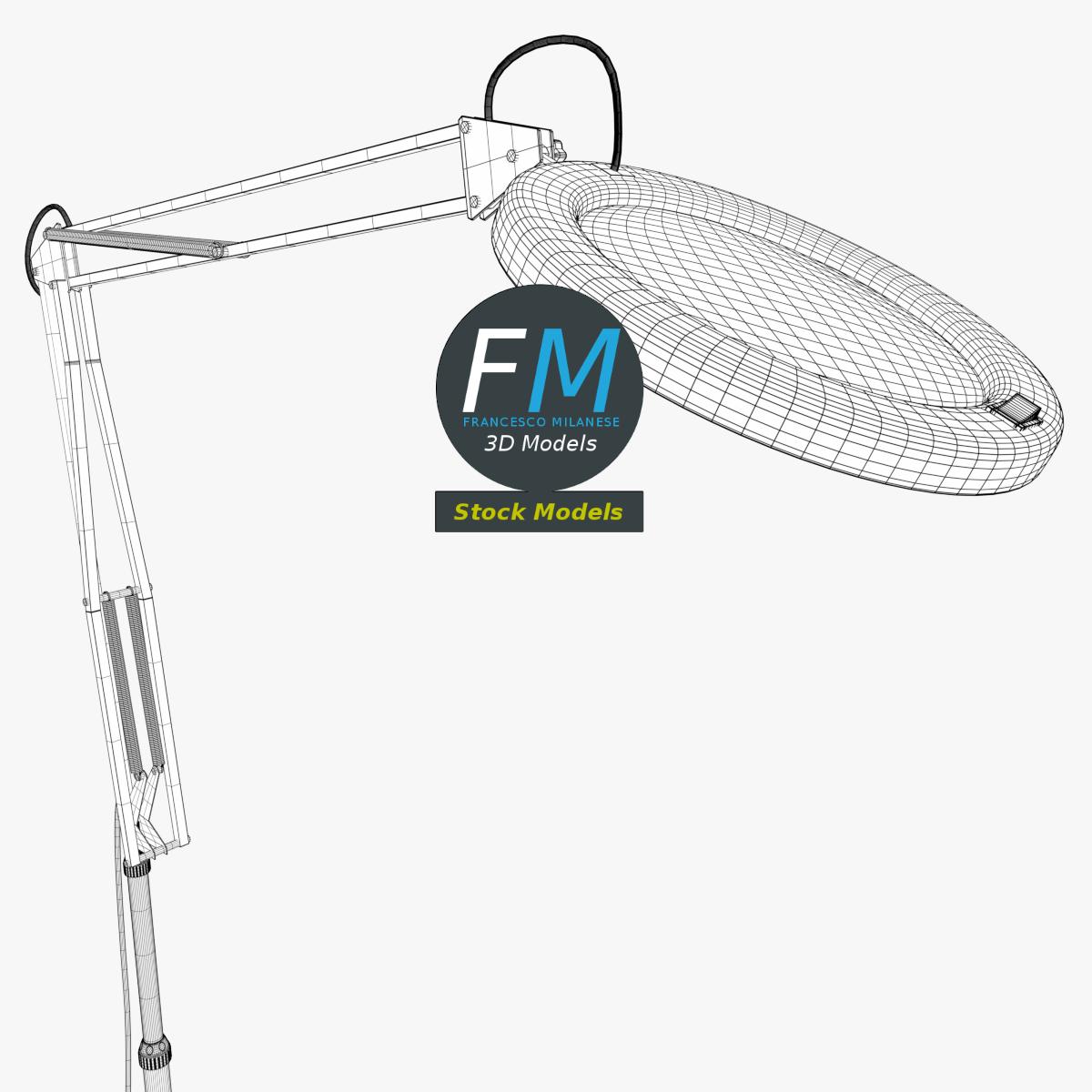 3D-Modell - Lupenleuchte mit Stativ - 07
