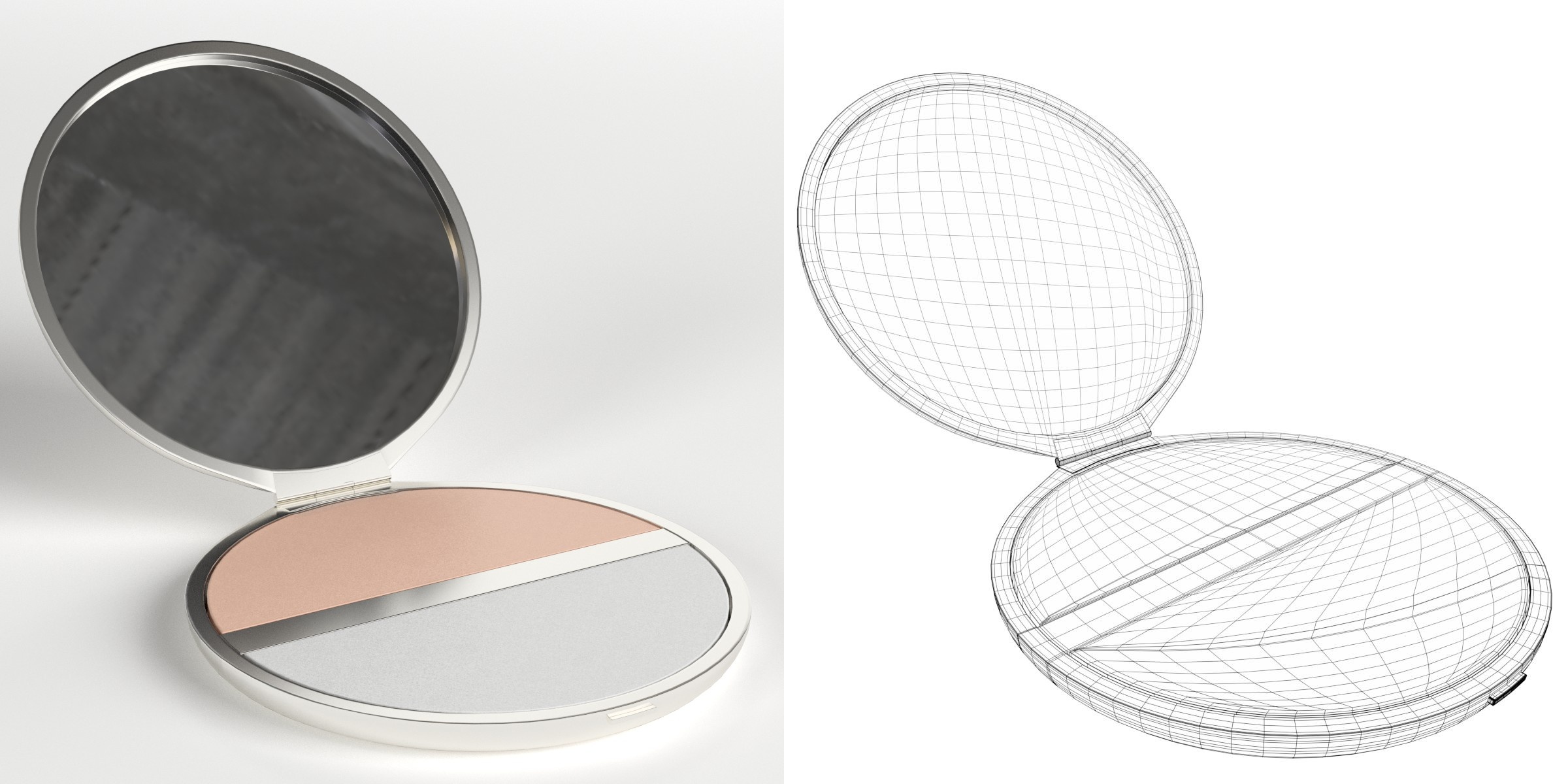 3D-Modell - Make-up-Puderdose