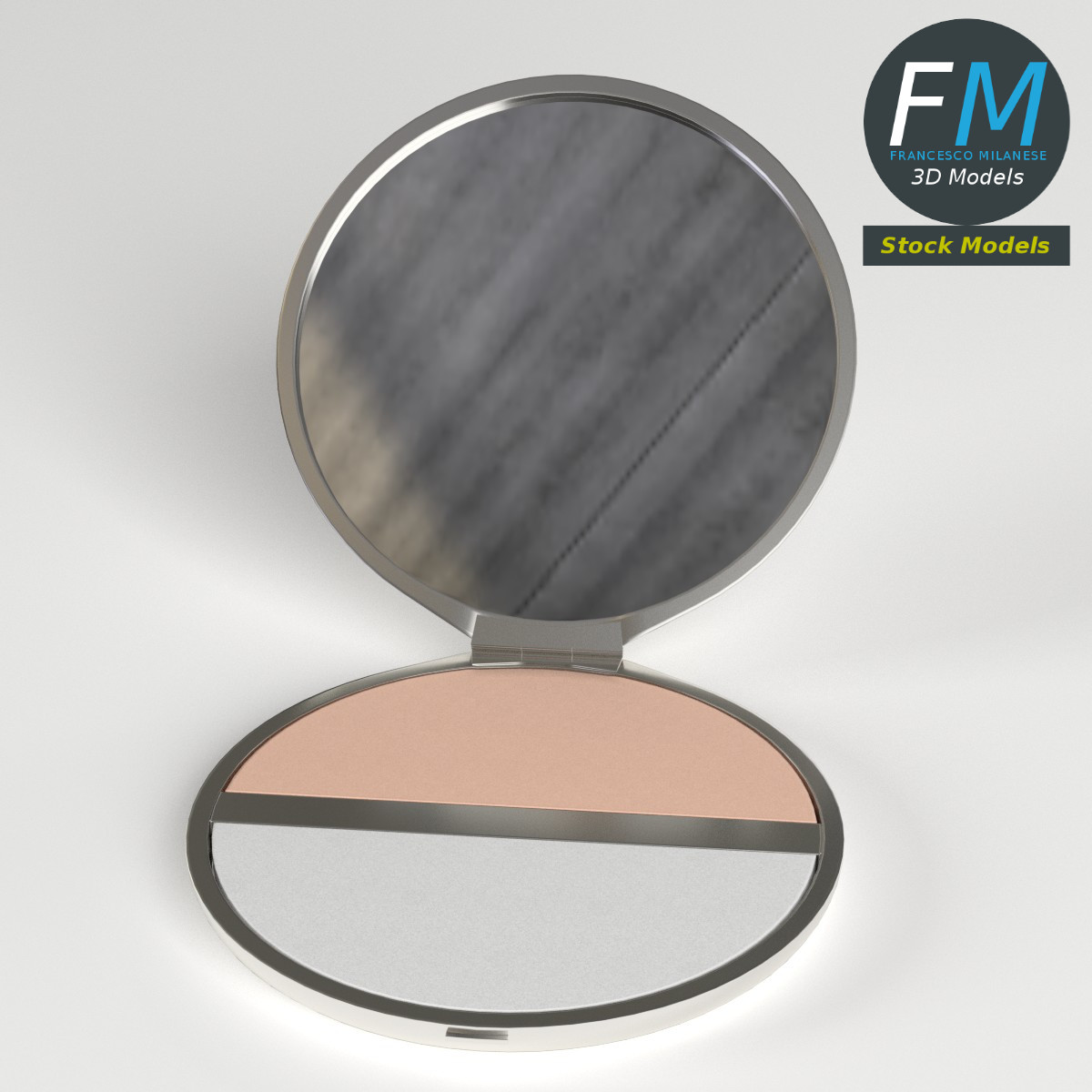 3D-Modell - Make-up-Puderdose - 02