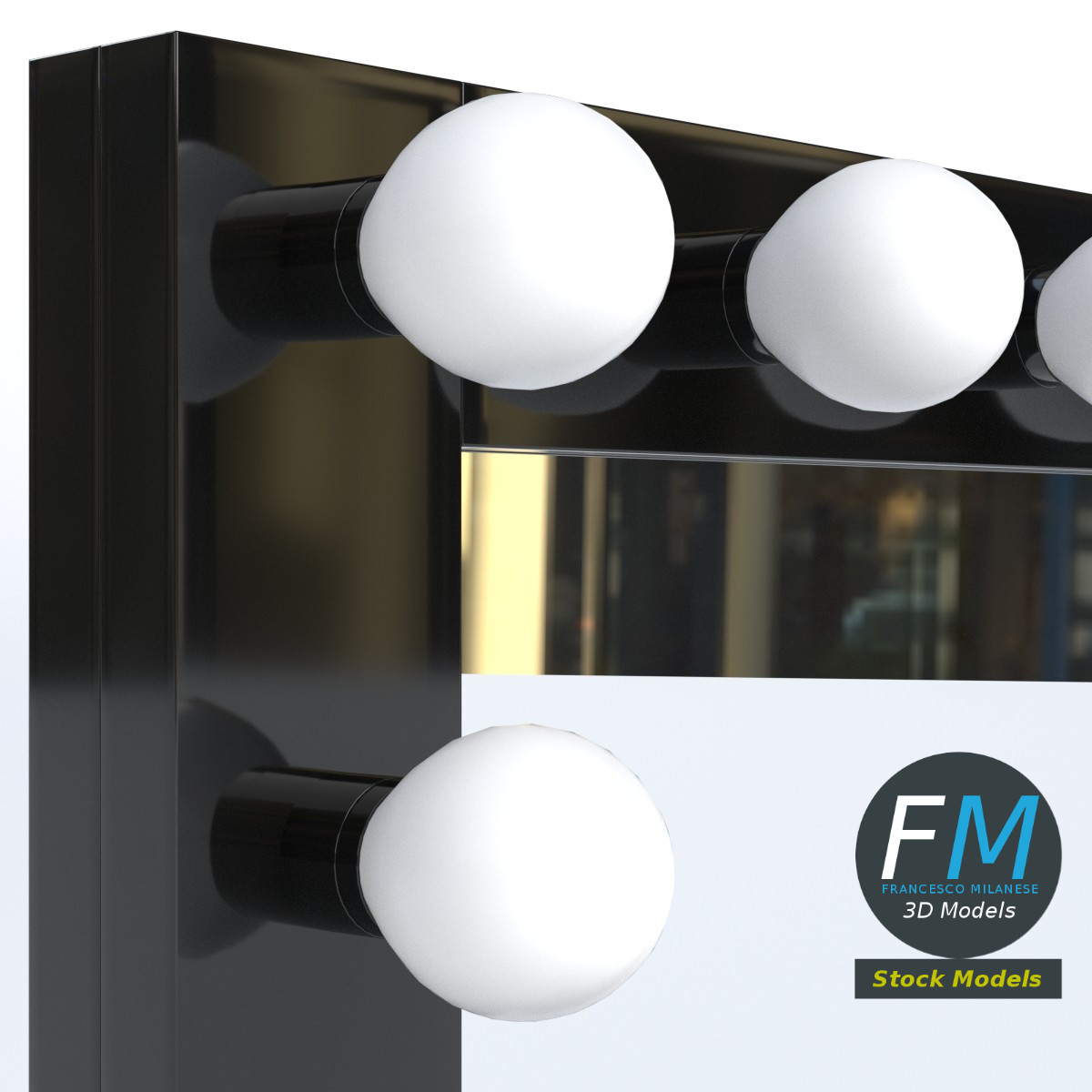 3D-Modell - Schminkspiegel mit Beleuchtung - 03