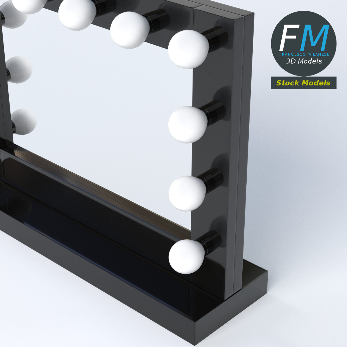 3D-Modell - Schminkspiegel mit Beleuchtung - 05