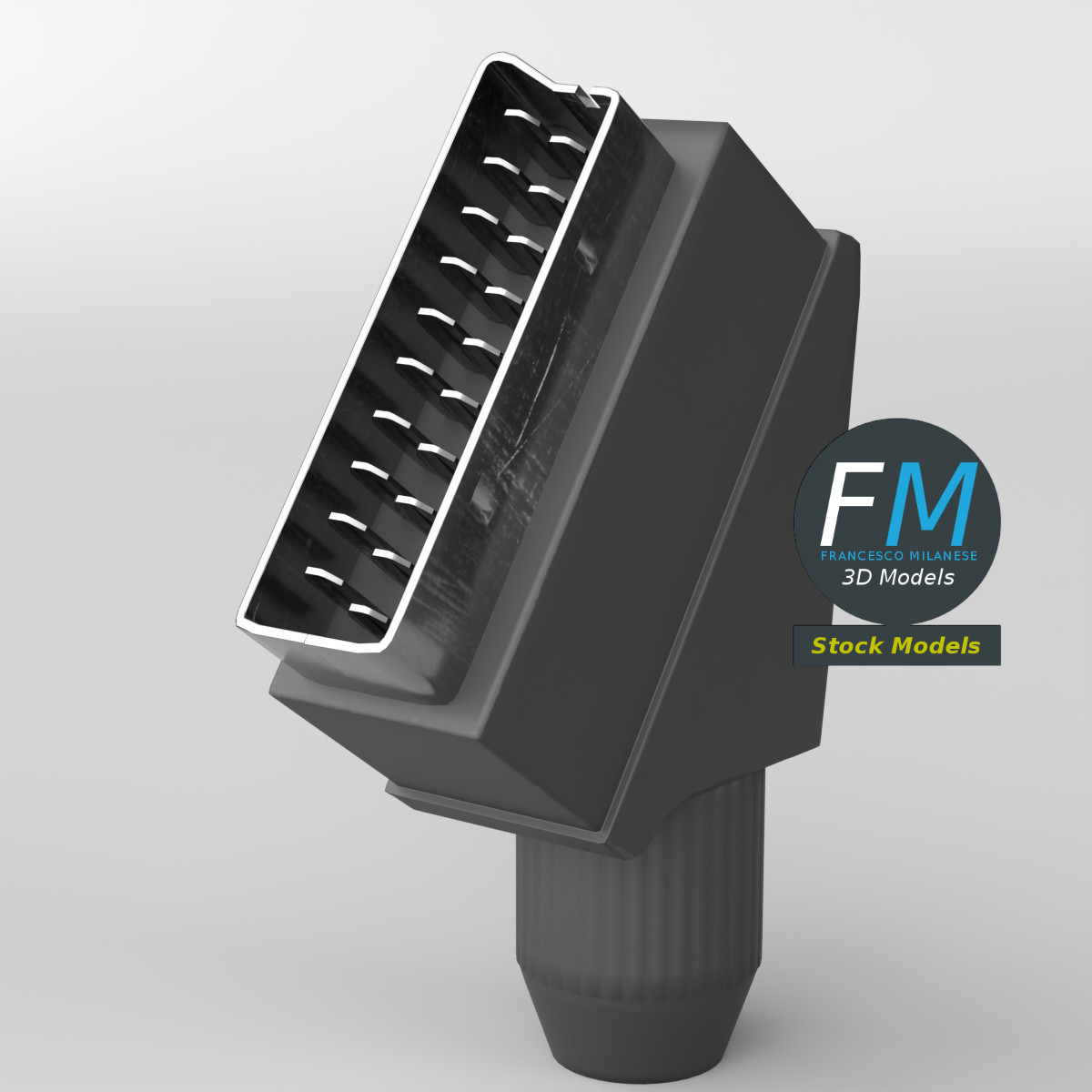 3D-Modell - SCART-Stecker - 01