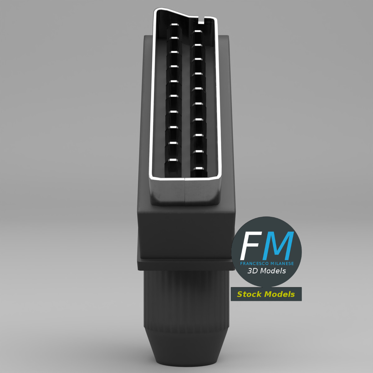 3D-Modell - SCART-Stecker - 04