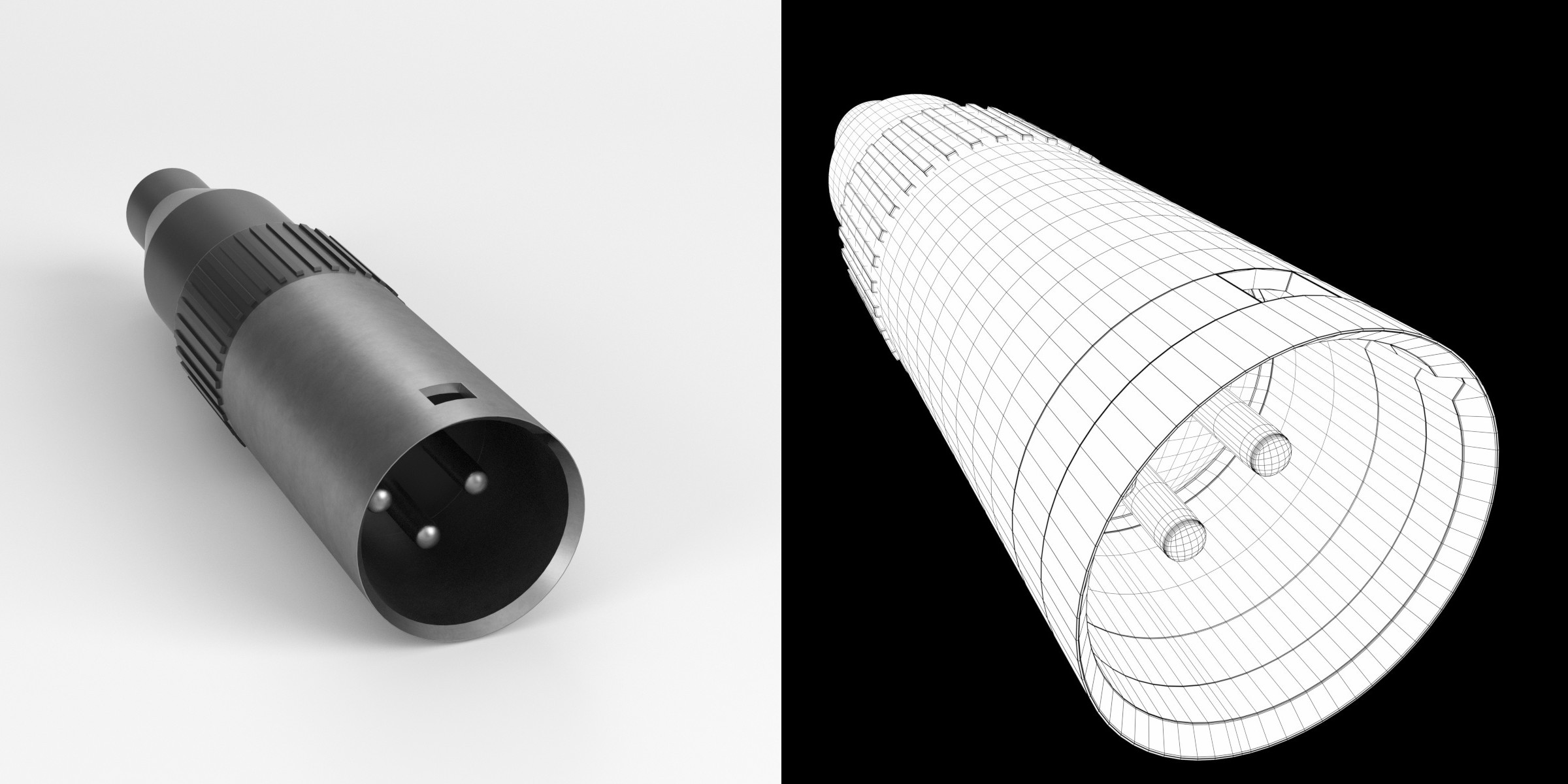 3D-Modell - XLR-Audiostecker