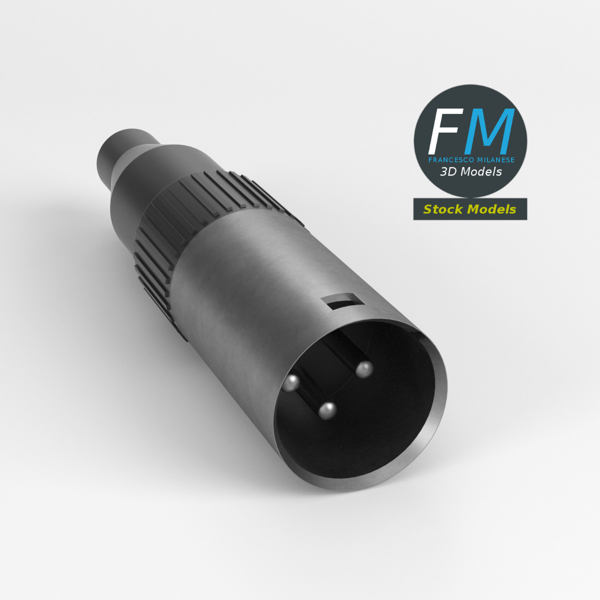 3D-Modell - XLR-Audiostecker - 01