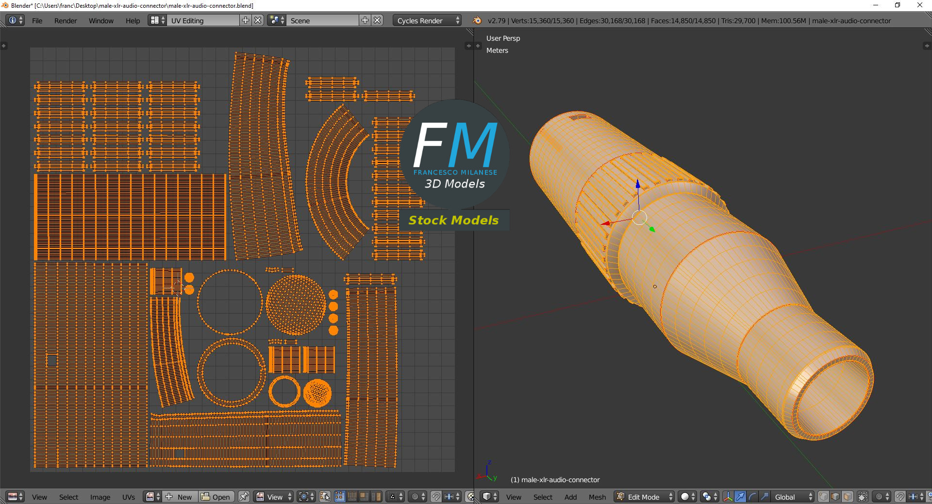 3D-Modell - XLR-Audiostecker - 10
