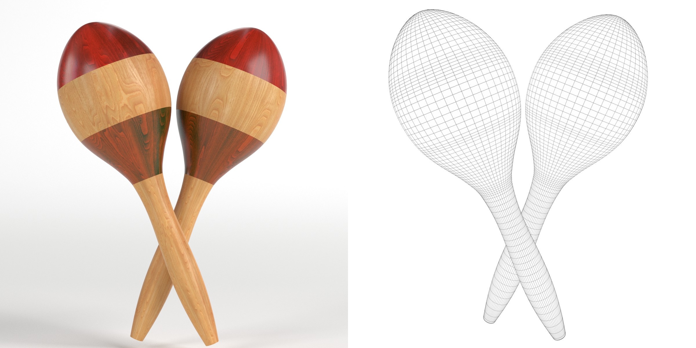 3D-Modell - Rumba-Maracas