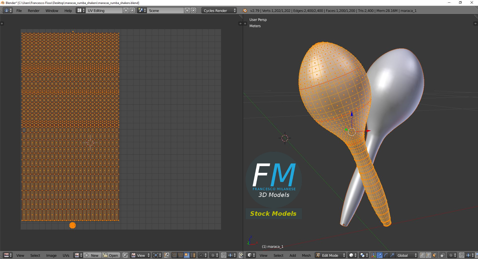 3D-Modell - Rumba-Maracas - 10
