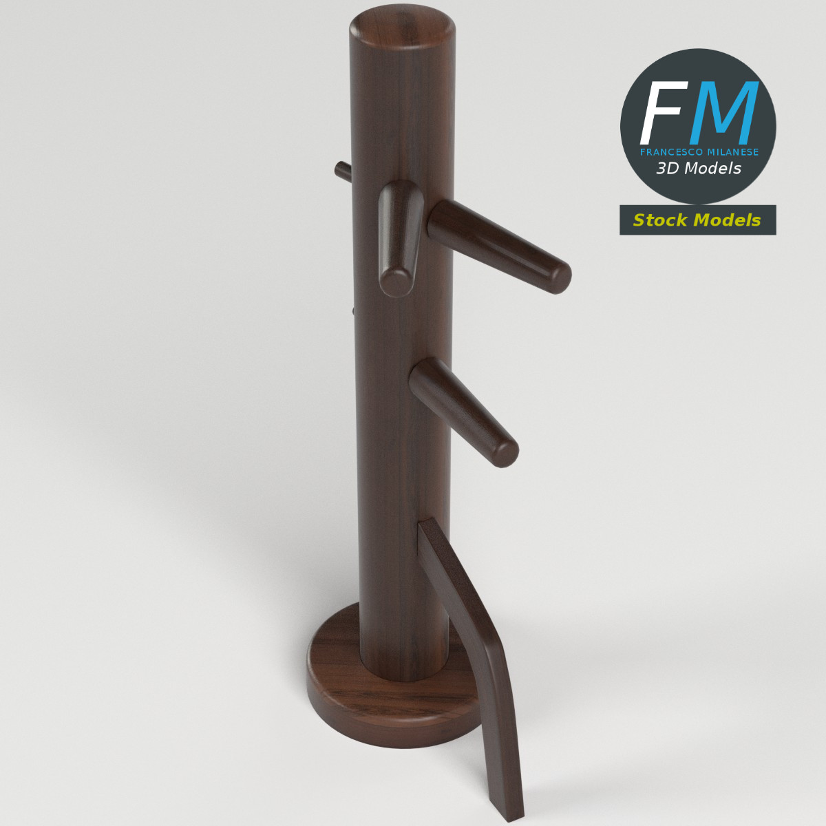 3D-Modell - Holzpuppe für Kampfsporttraining - 02