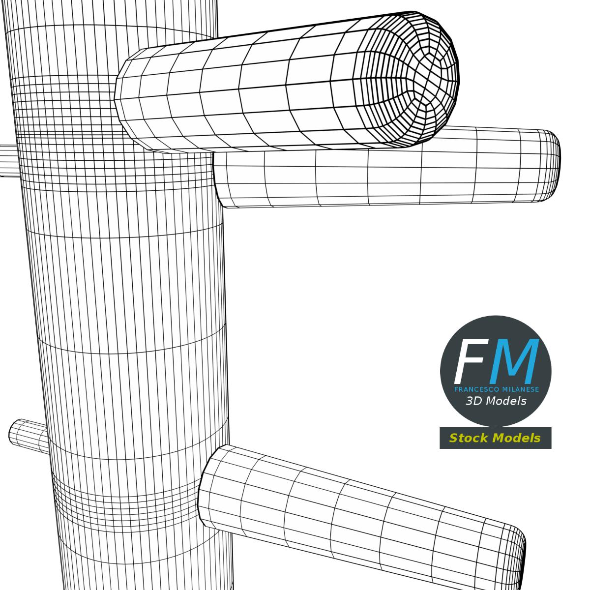 3D-Modell - Holzpuppe für Kampfsporttraining - 08