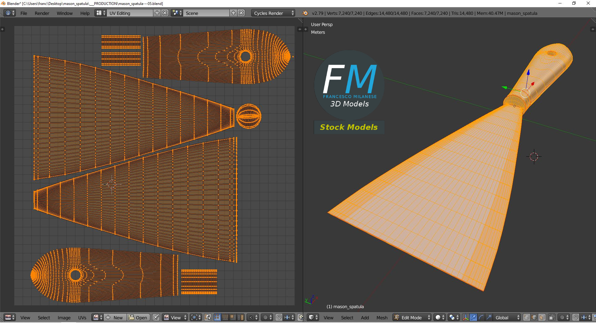 3D-Modell - Maurerspachtel - 10