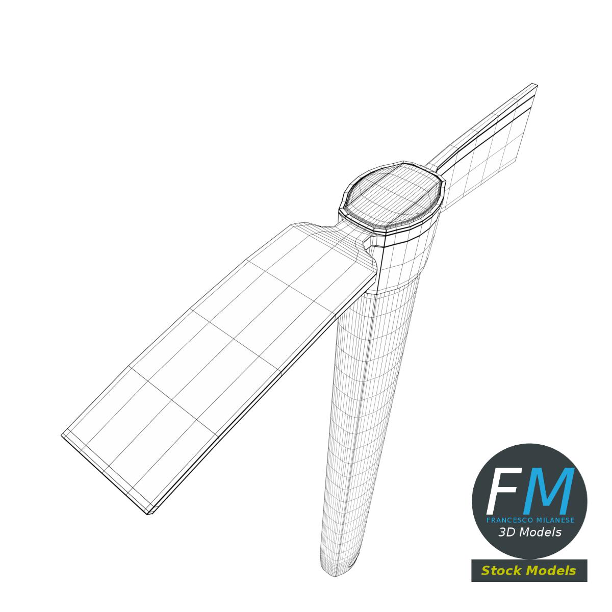 3D-Modell - Kreuzhacke mit Holzstiel - 07