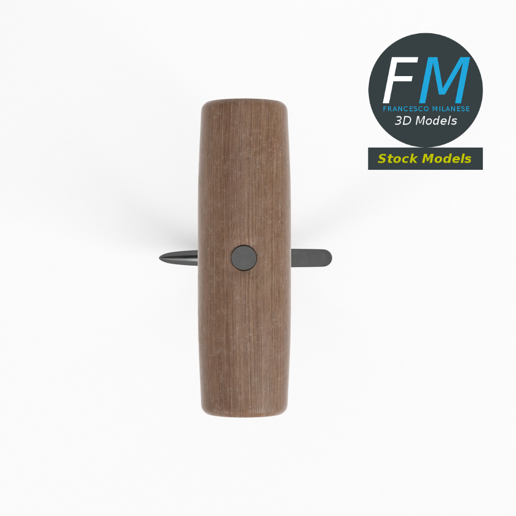 3D-Modell - Fleischerhaken mit Holzgriff - 06