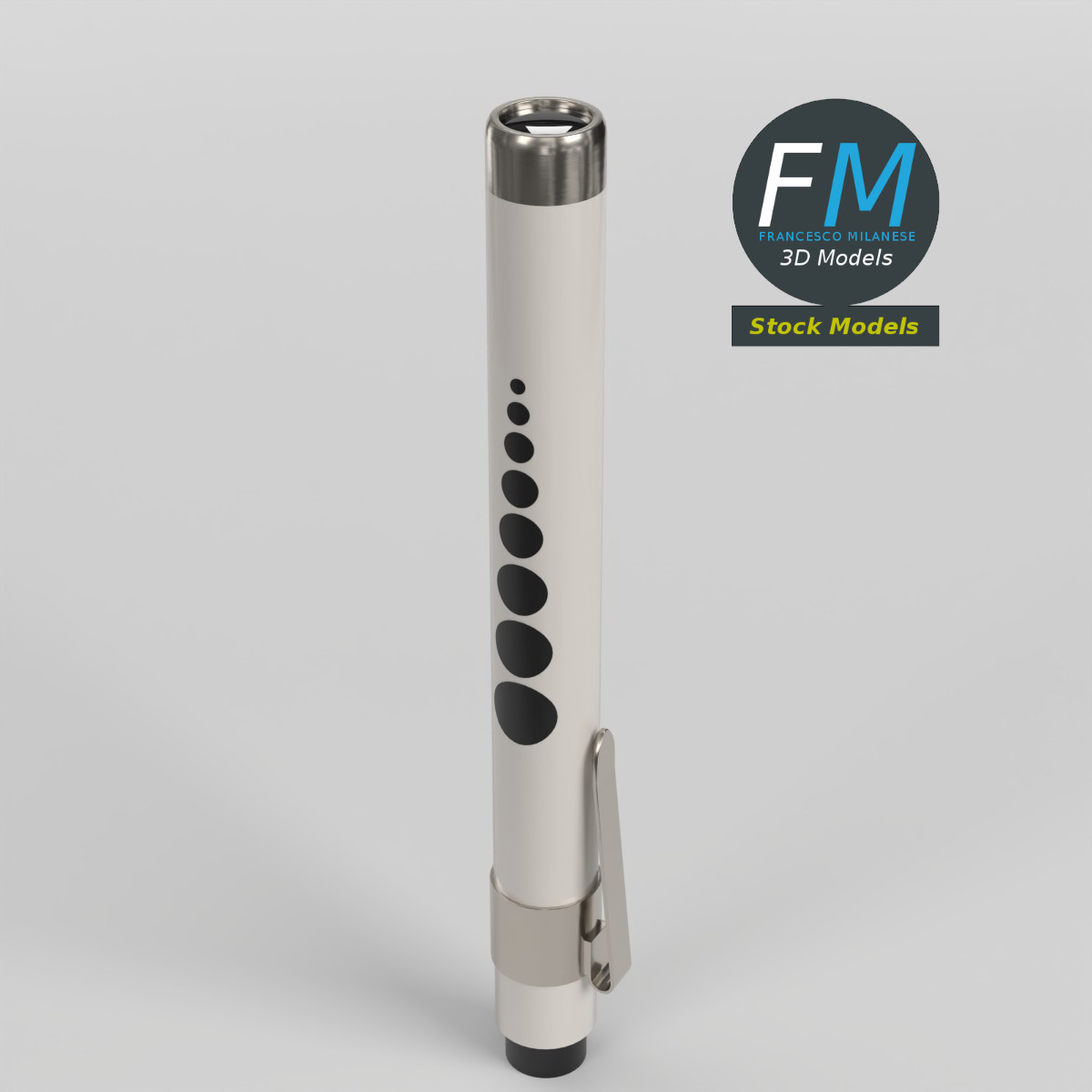 3D-Modell - Medizinische Stiftleuchte mit Pupillenskala - 01