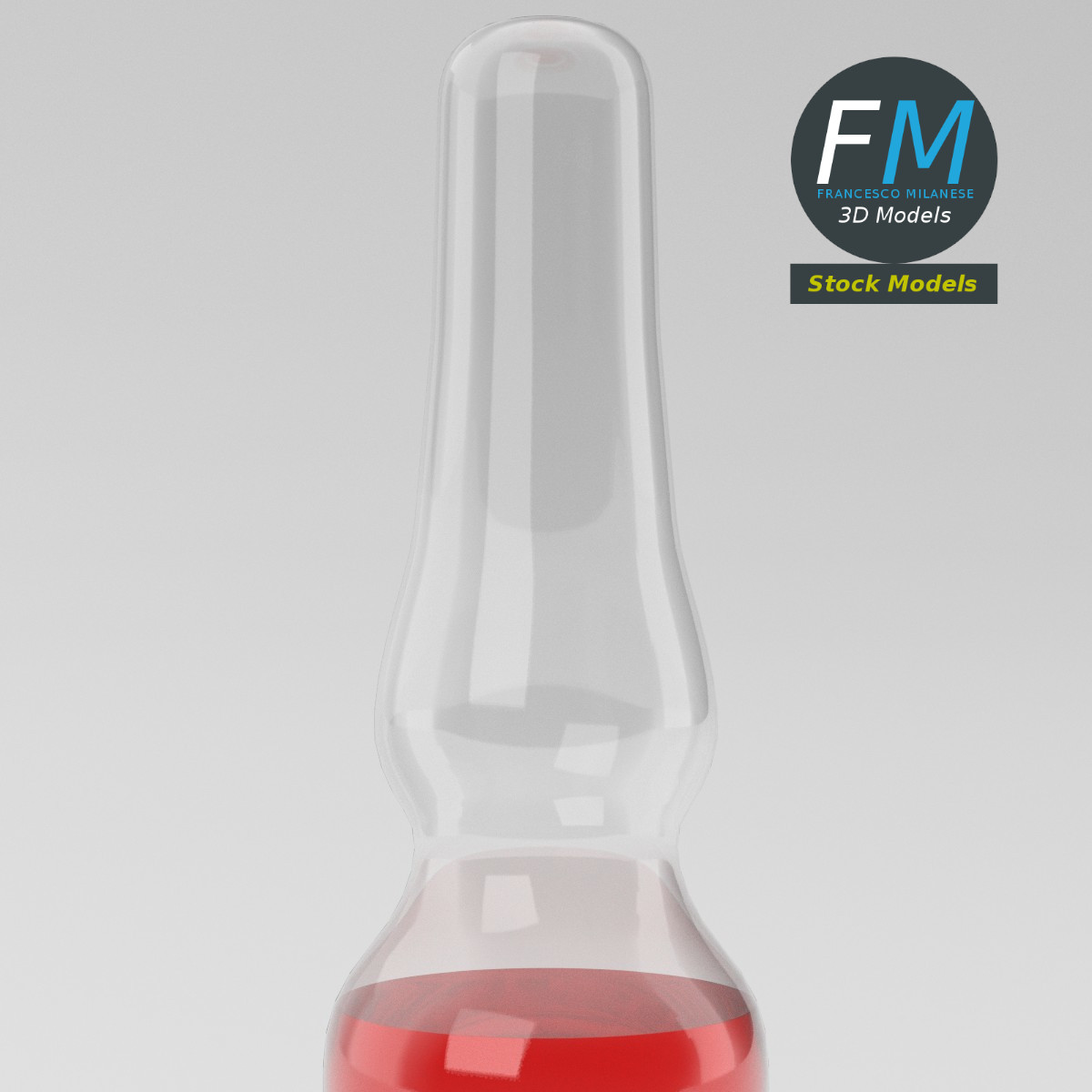 3D-Modell - Medizinische Glasampulle mit Flüssigkeit - 05