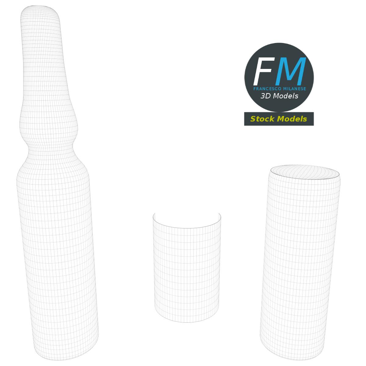 3D-Modell - Medizinische Glasampulle mit Flüssigkeit - 08