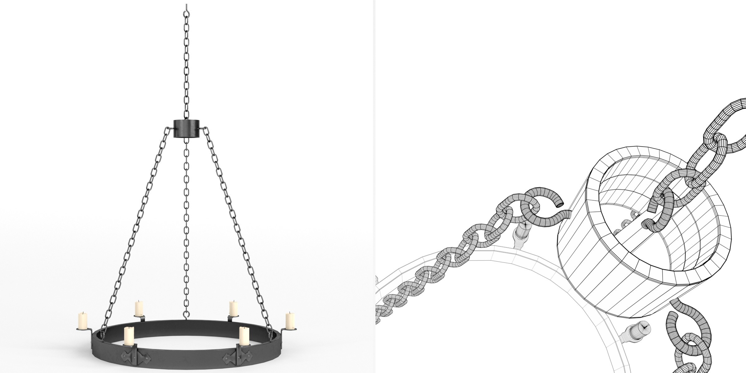 3D-Modell - Mittelalterlicher Kerzenleuchter