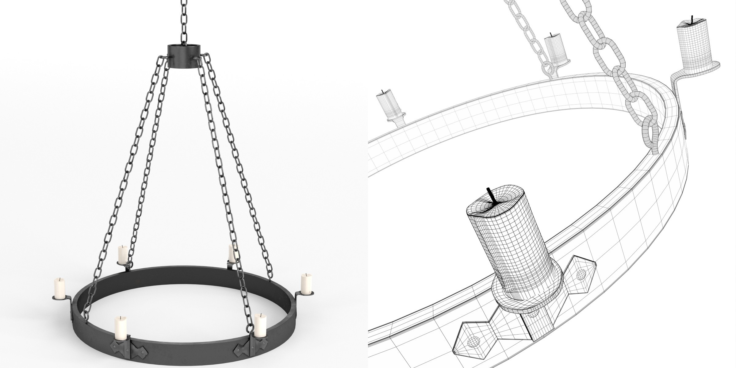 3D-Modell - Mittelalterlicher Kerzenleuchter