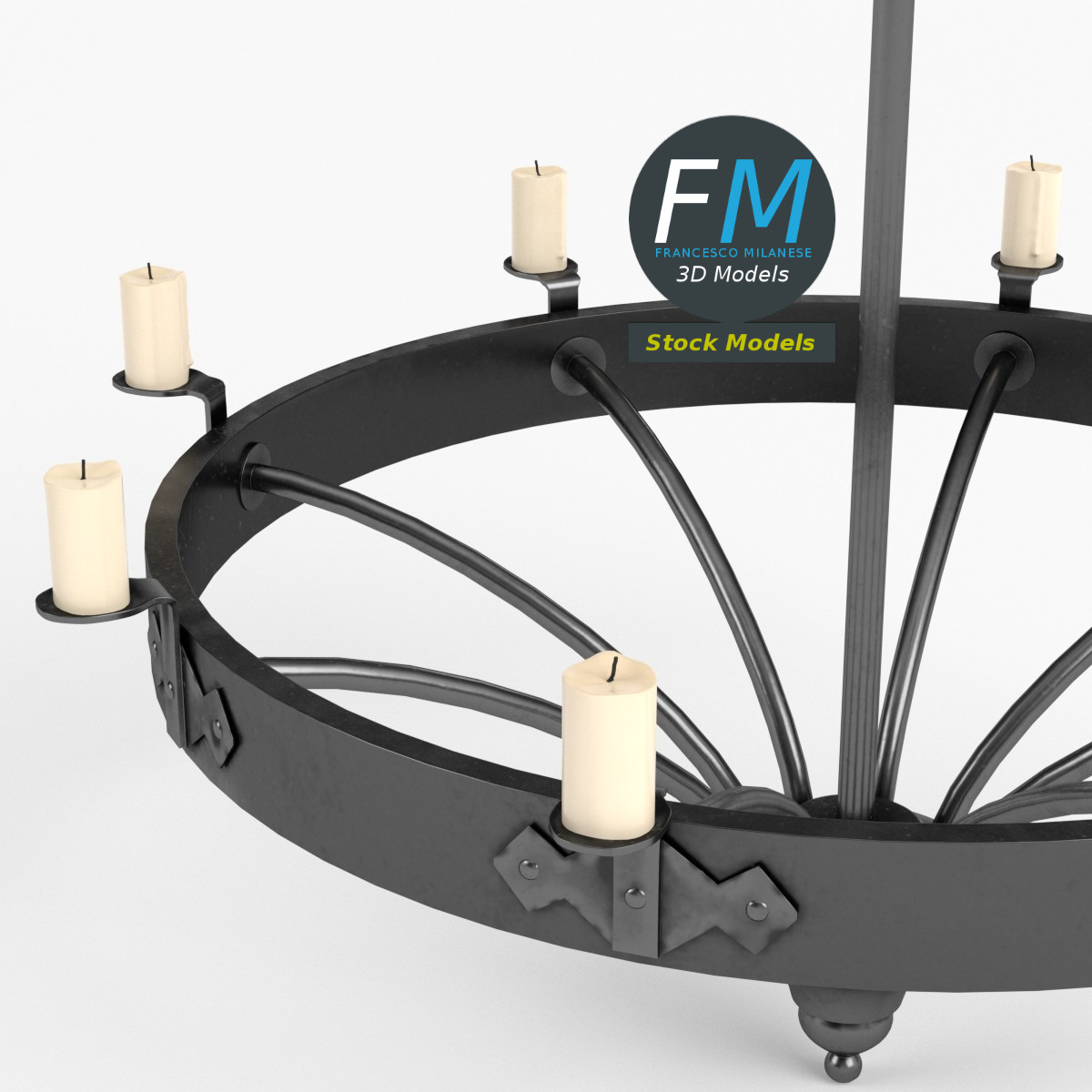 3D-Modell - Mittelalterlicher Radleuchter - 04