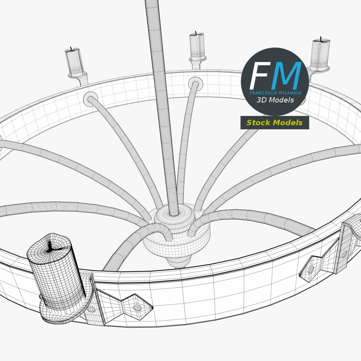 3D-Modell - Mittelalterlicher Radleuchter - 07