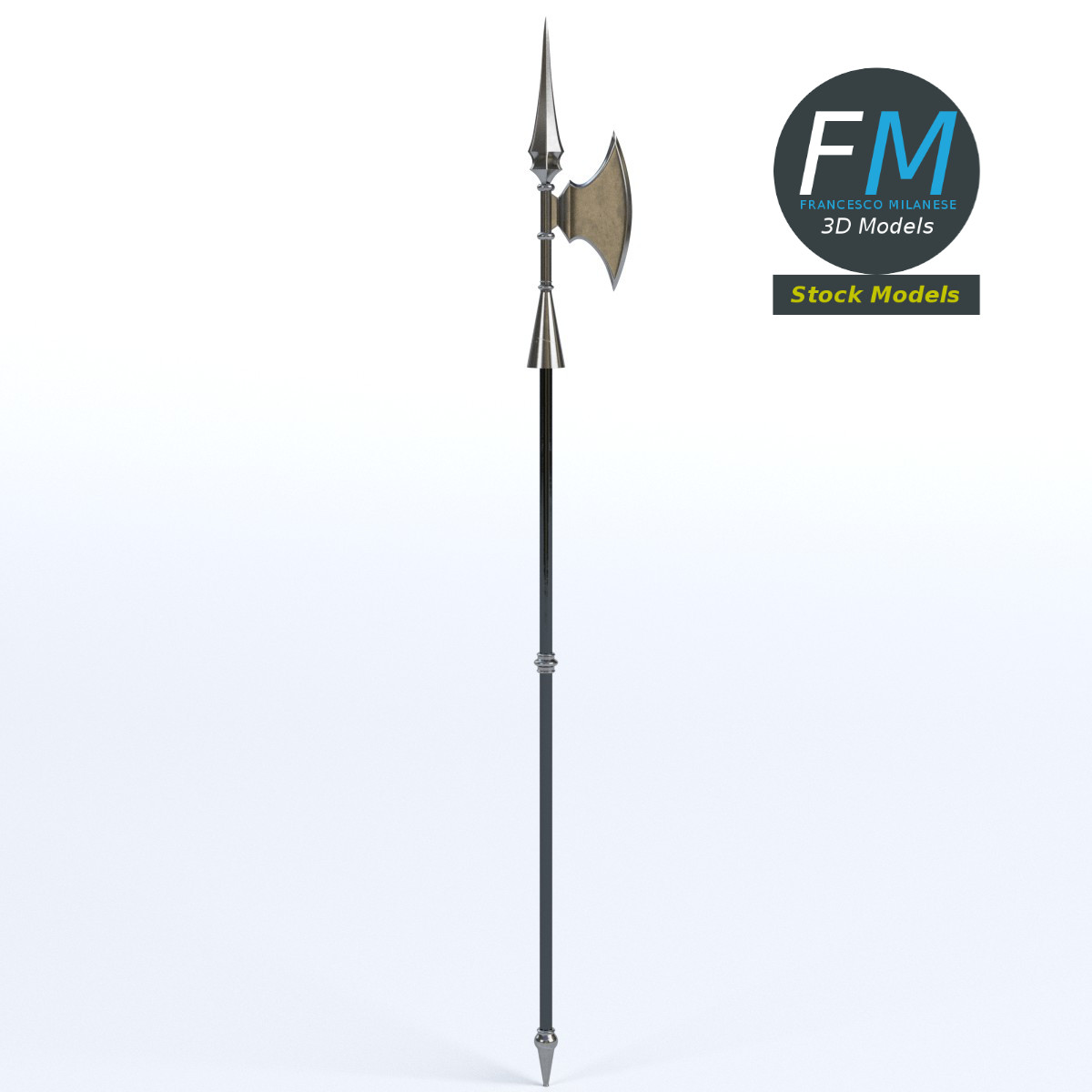 3D-Modell - Mittelalterliche Hellebarde - 01