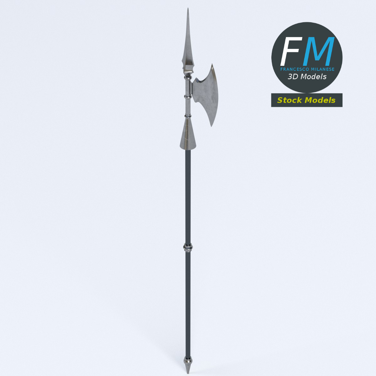 3D-Modell - Mittelalterliche Hellebarde - 02