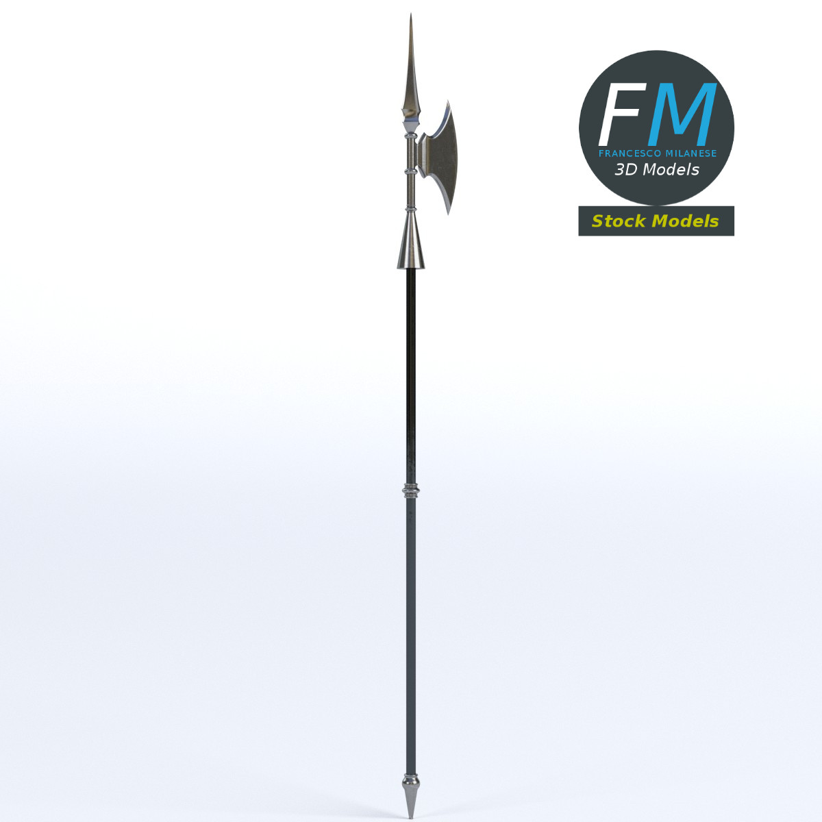 3D-Modell - Mittelalterliche Hellebarde - 03