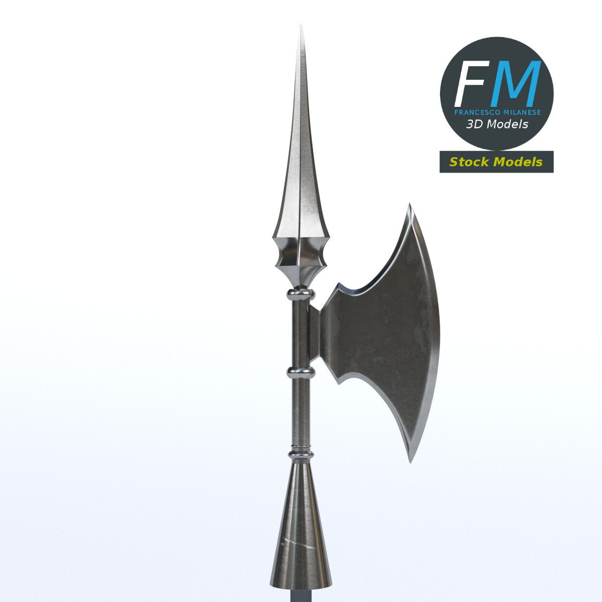 3D-Modell - Mittelalterliche Hellebarde - 04