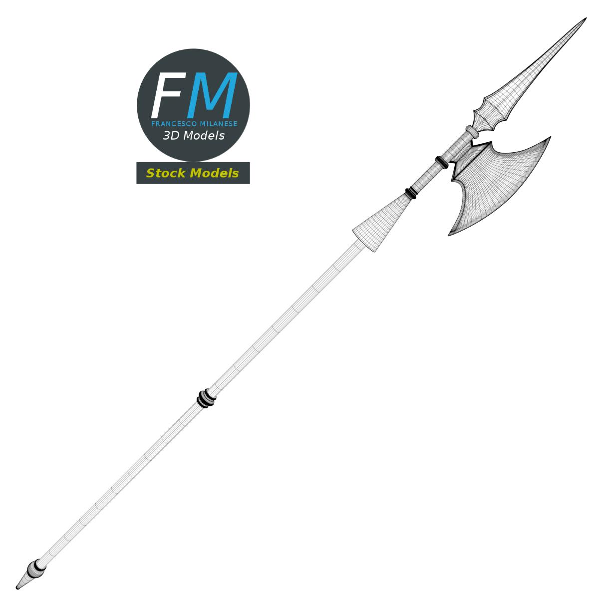 3D-Modell - Mittelalterliche Hellebarde - 07