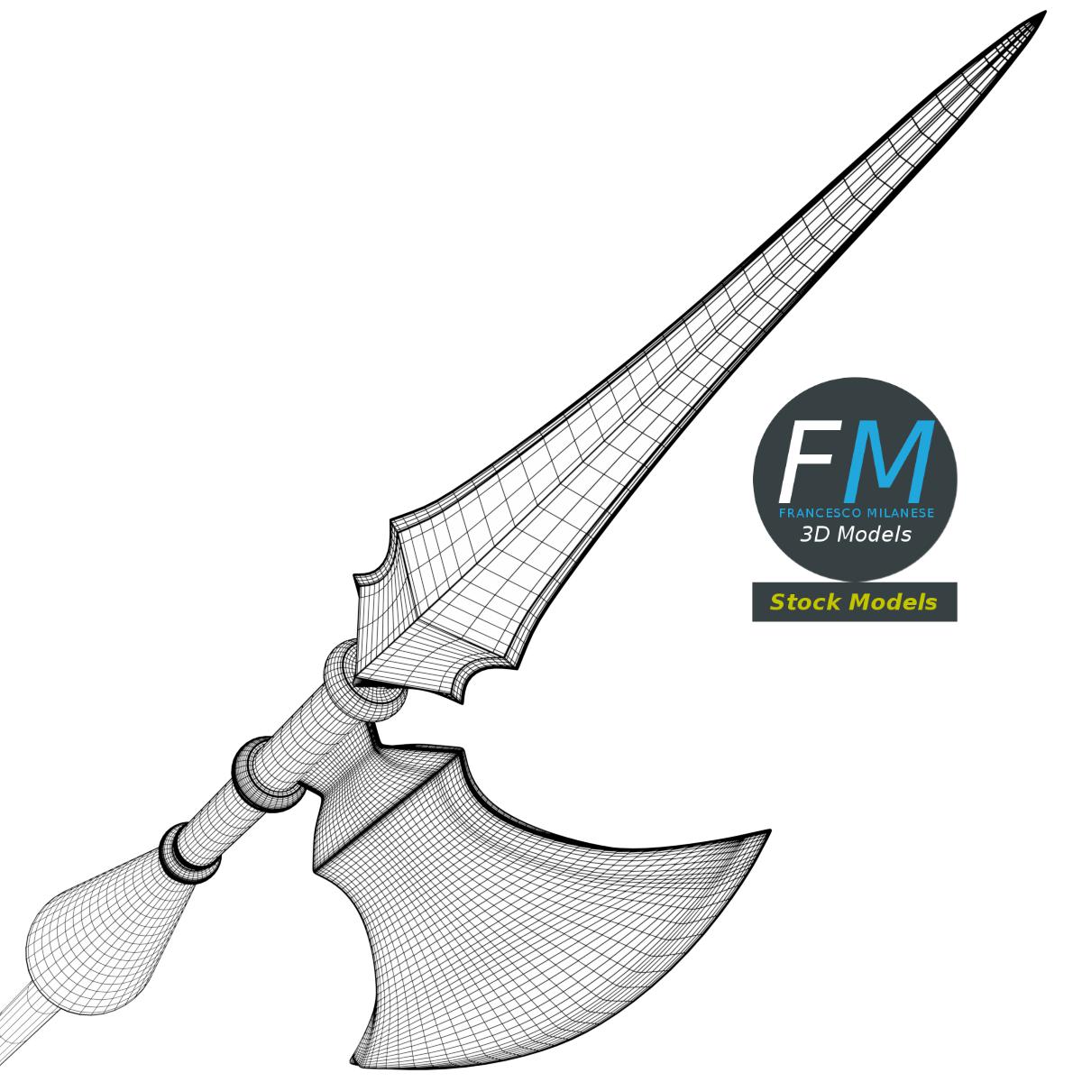 3D-Modell - Mittelalterliche Hellebarde - 08
