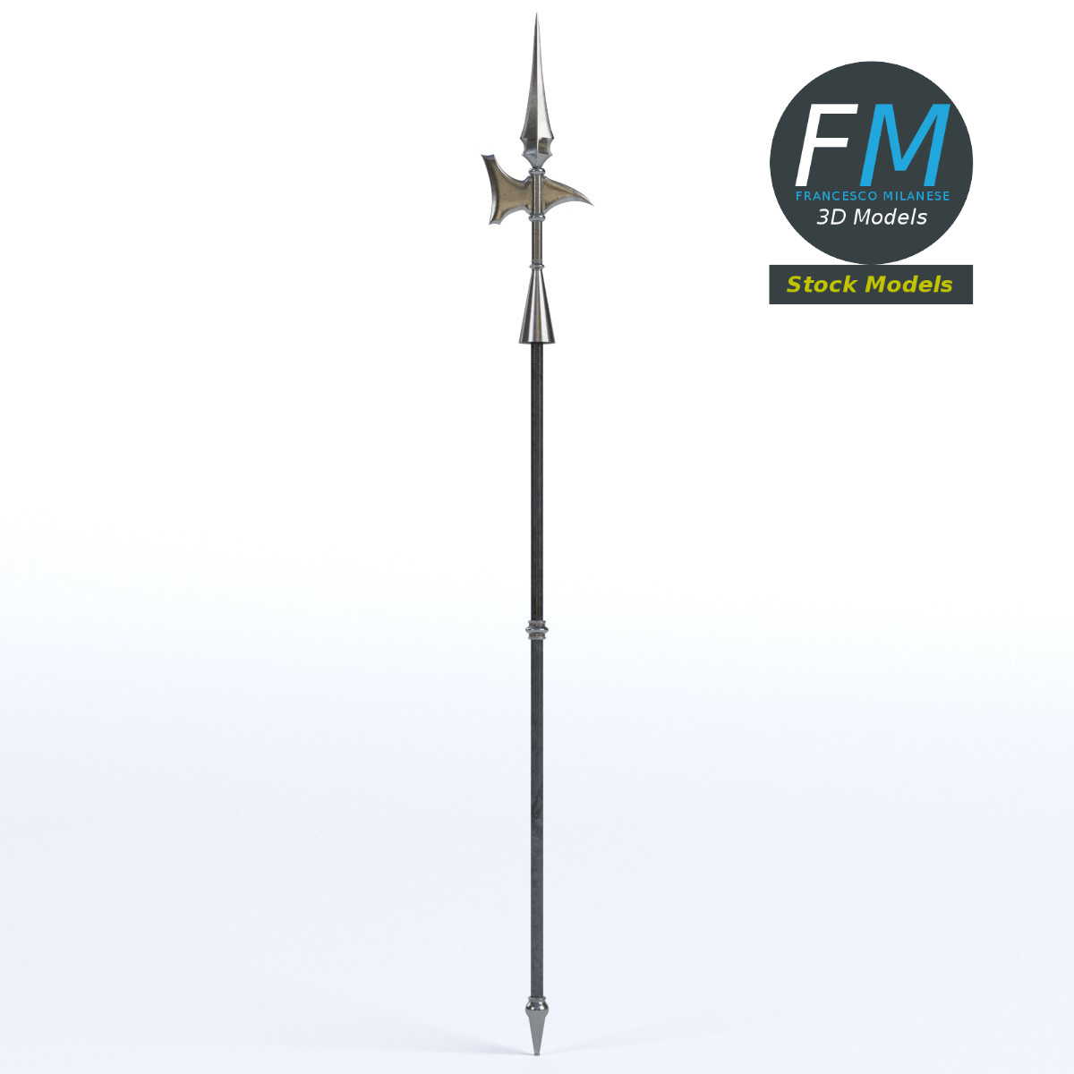 3D-Modell - Mittelalterliche Hellebarde - 01