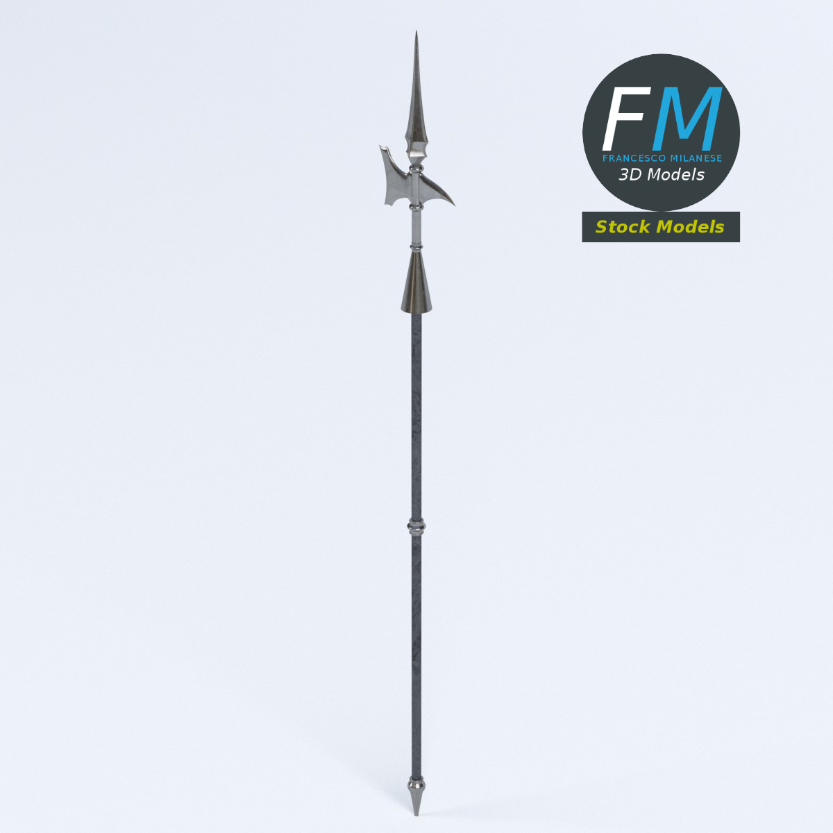 3D-Modell - Mittelalterliche Hellebarde - 02