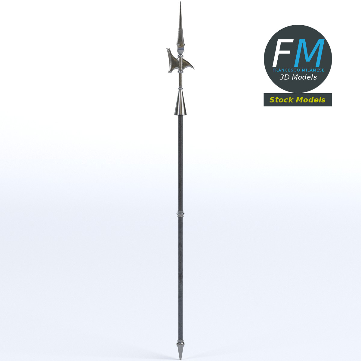 3D-Modell - Mittelalterliche Hellebarde - 03