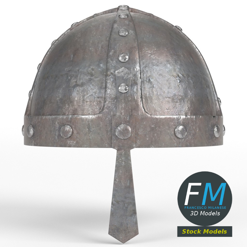 3D-Modell - Mittelalterlicher Vernieteter Helm - 03