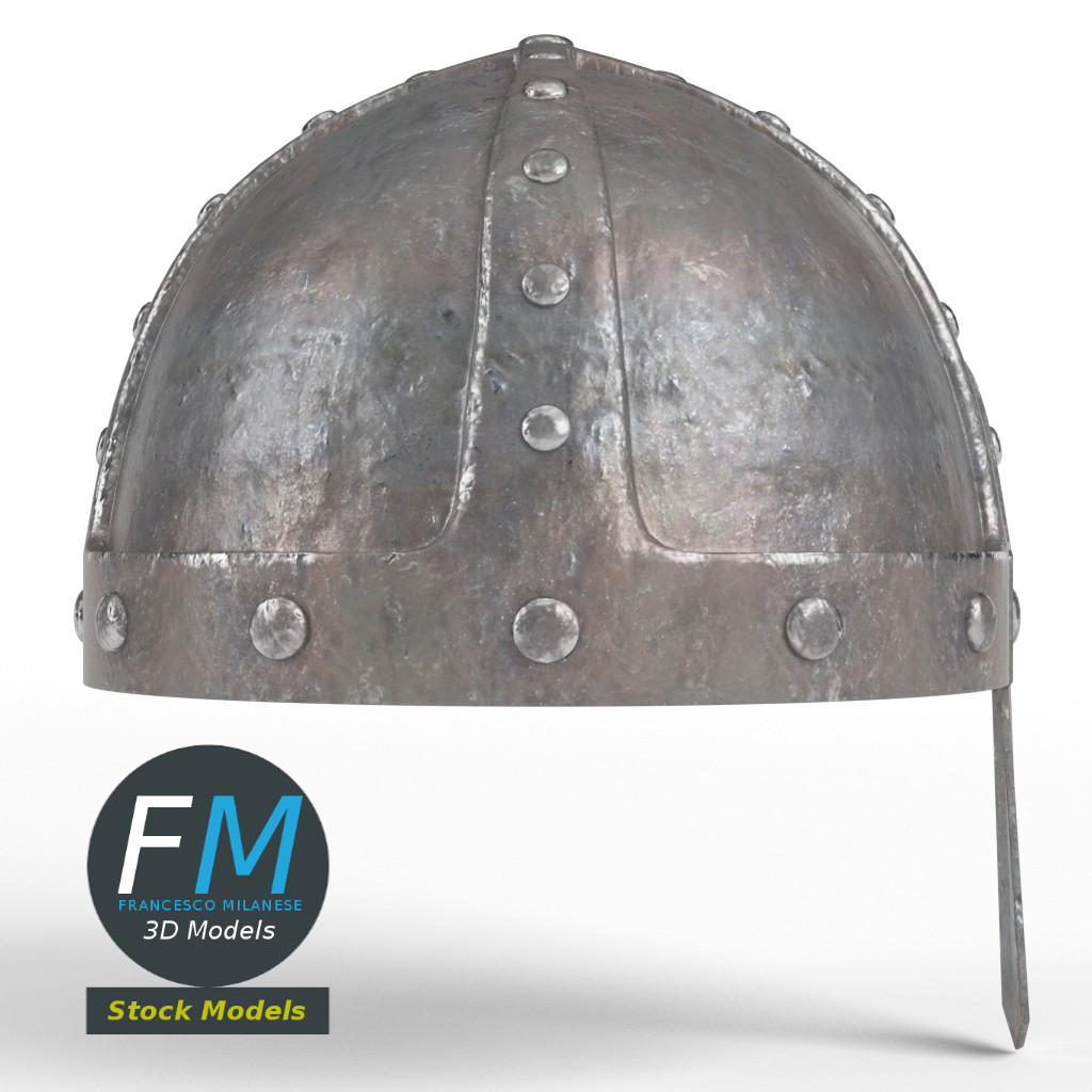 3D-Modell - Mittelalterlicher Vernieteter Helm - 04
